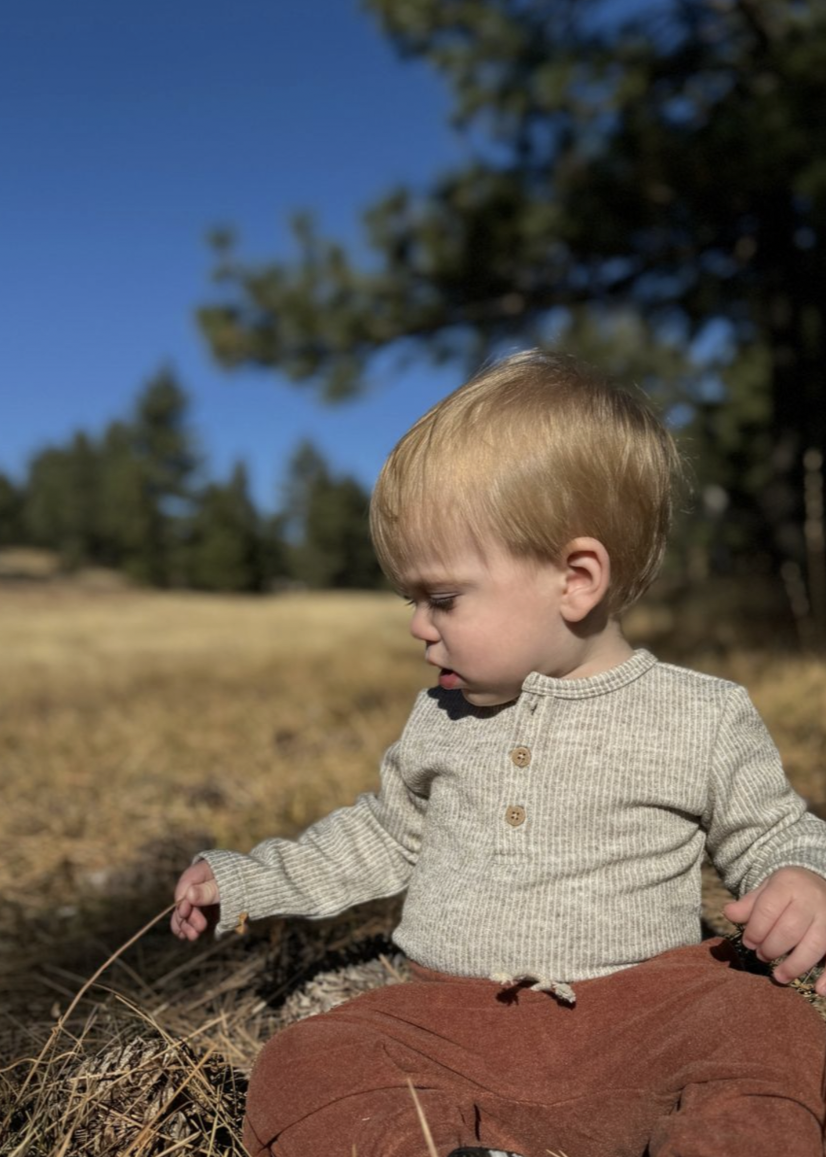 Elitaire Petite Aynor Heathered Biscuit Onesie