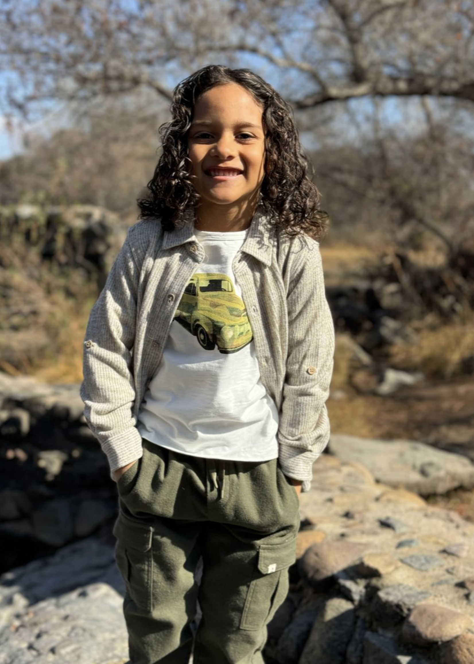 Elitaire Petite Columbia Heathered Biscuit Shirt