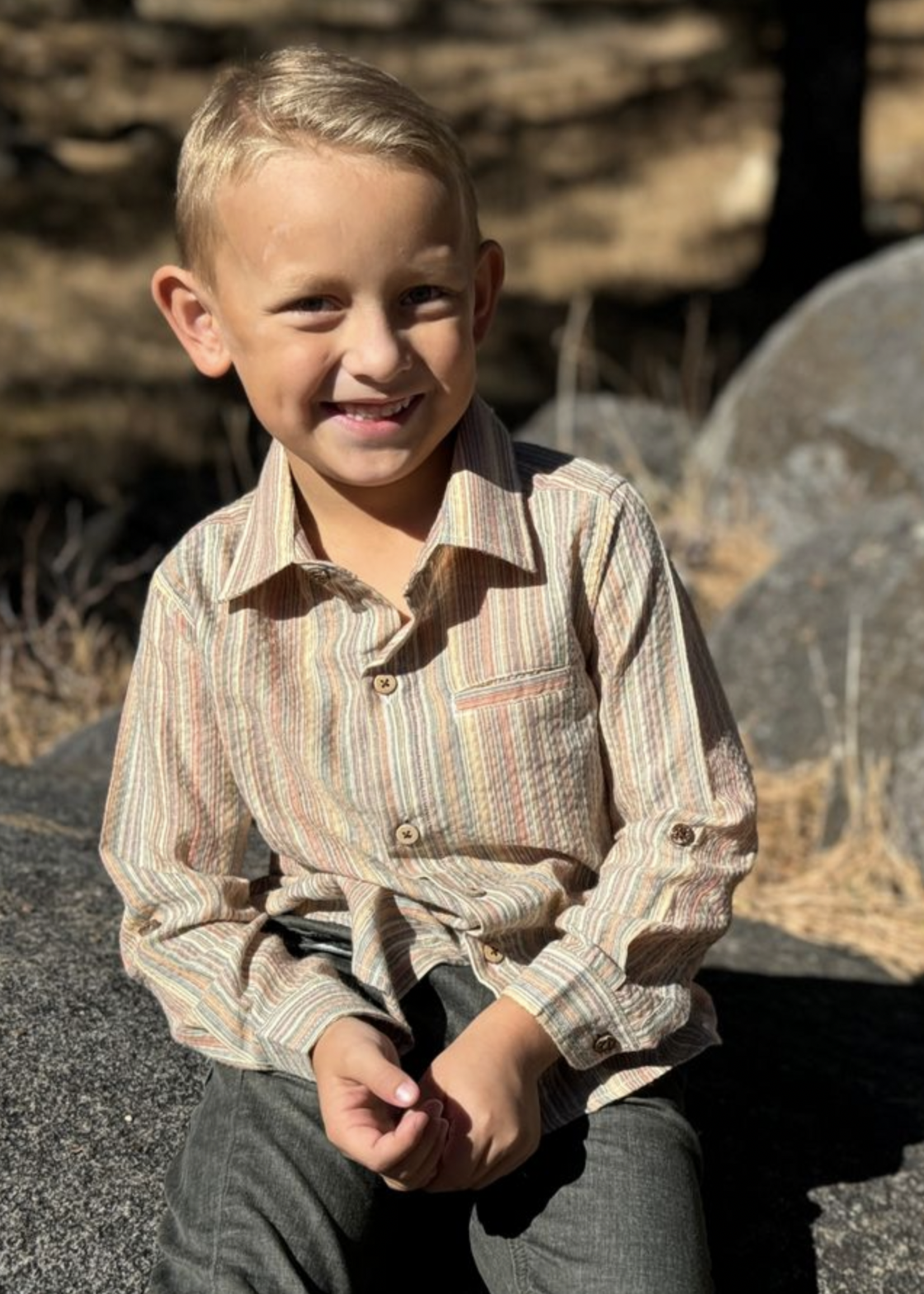 Elitaire Petite Jasper Onesie + Shirt in Fall Stripe