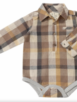 Elitaire Petite Jasper Onesie in Brown Madras