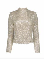 Elitaire Boutique Sequin Funnel Neck Top
