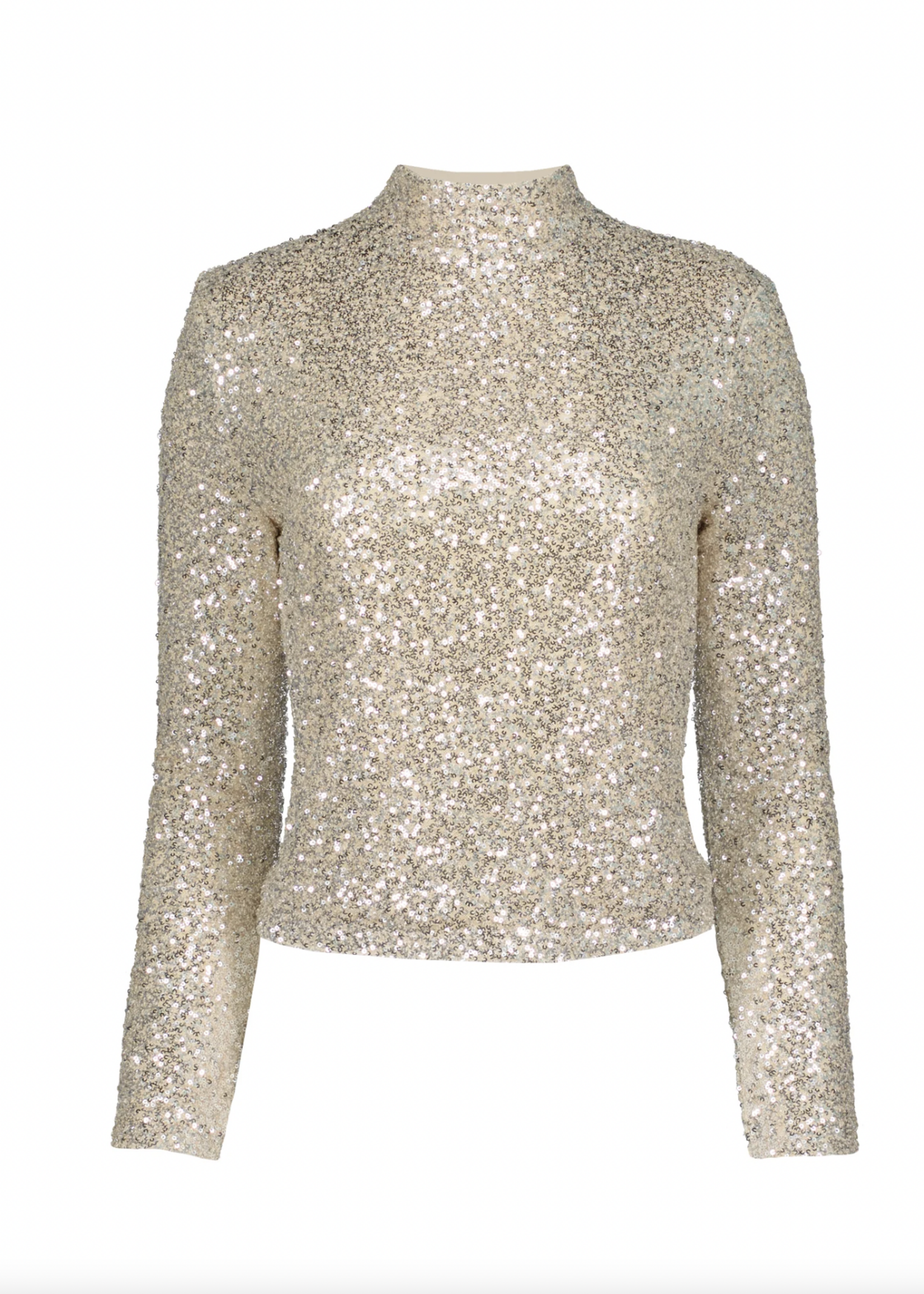 Elitaire Boutique Sequin Funnel Neck Top