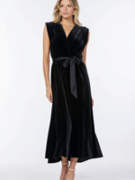 Elitaire Boutique Aeries Wrap Dress in Black Velvet