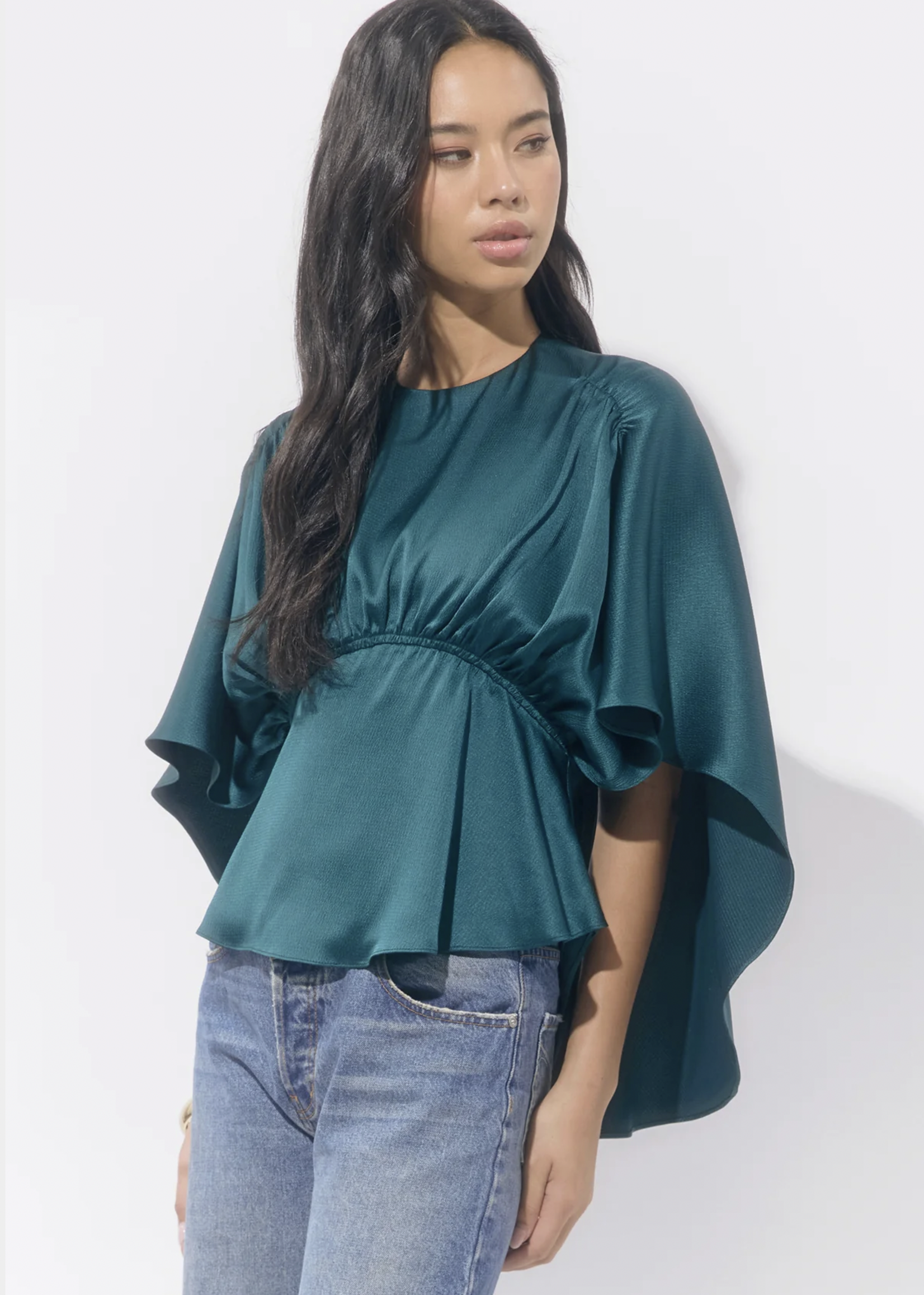 Elitaire Boutique Jade Cape Blouse