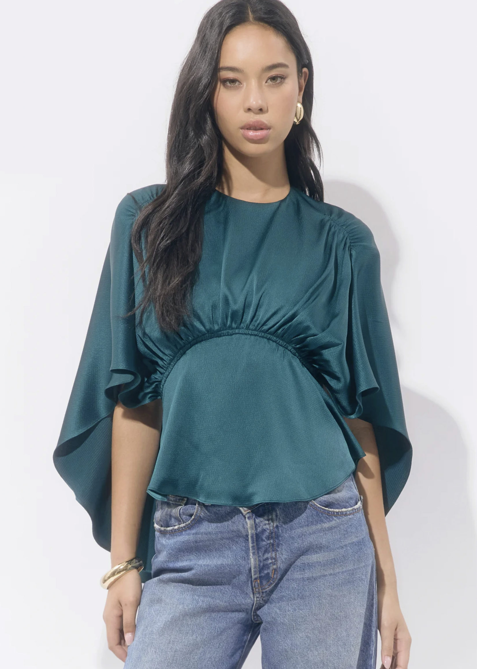 Elitaire Boutique Jade Cape Blouse