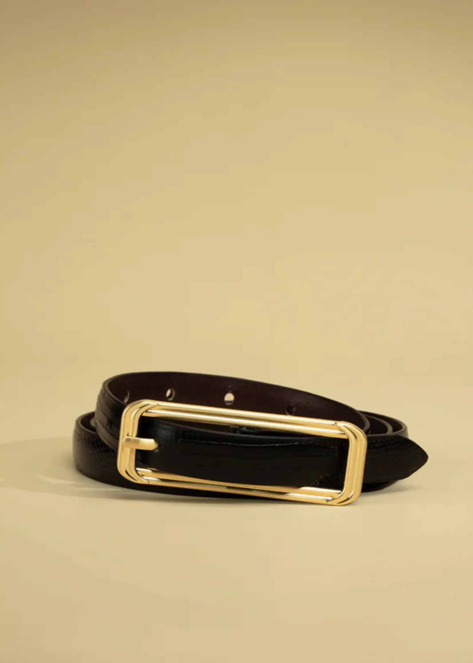 Elitaire Boutique The Picarra Belt in Black Lizard
