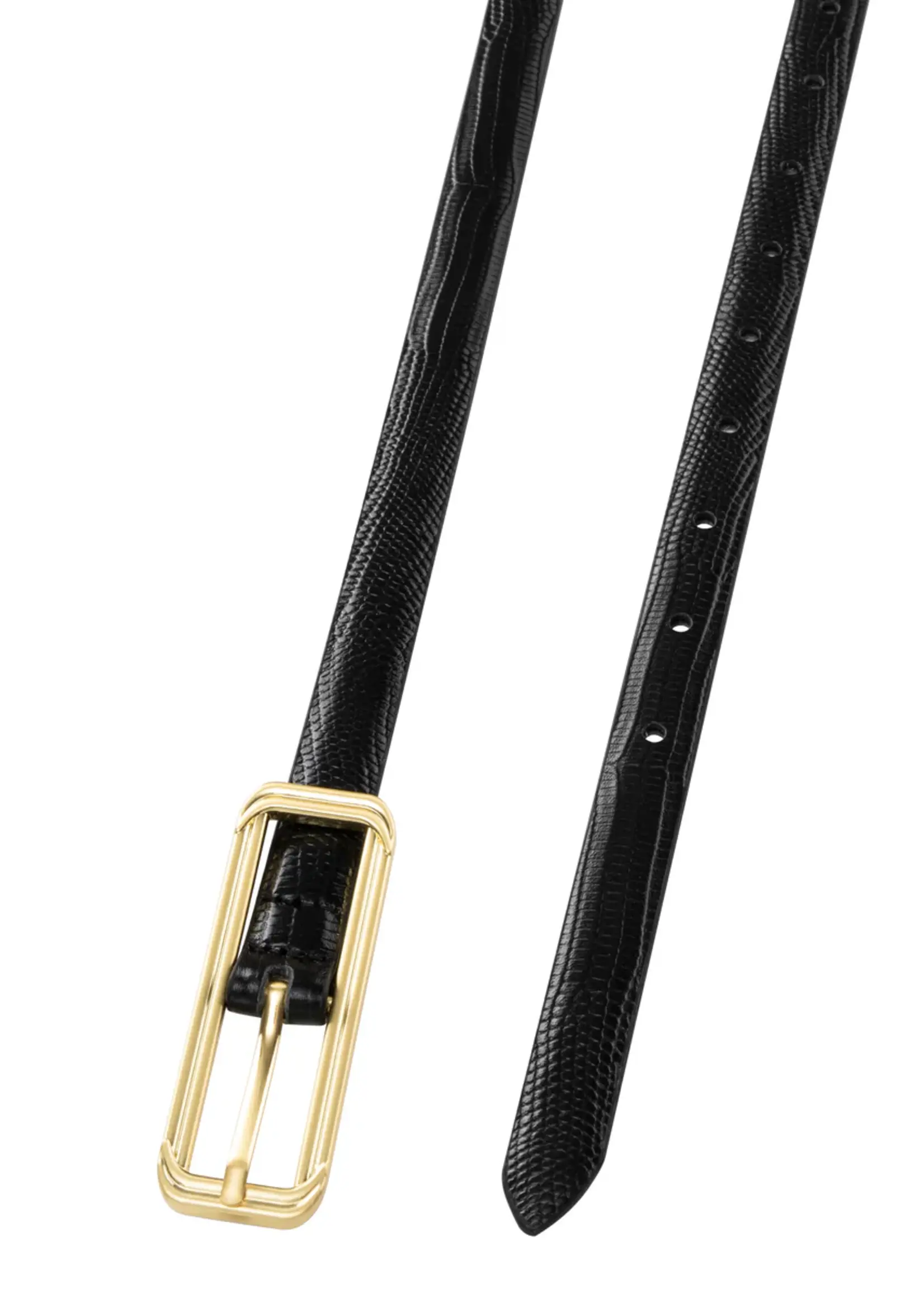 Elitaire Boutique The Picarra Belt in Black Lizard