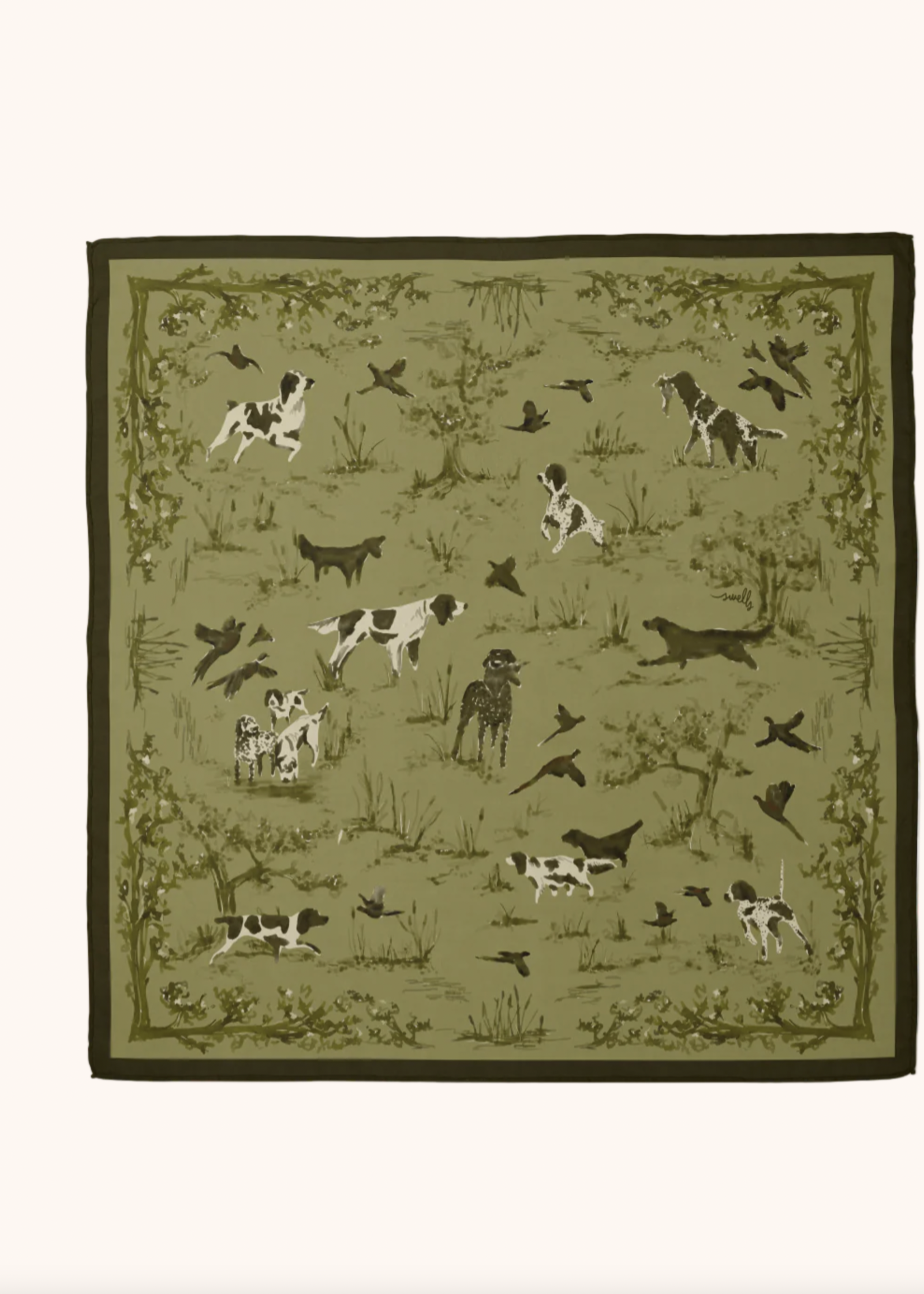 Elitaire Boutique Bird Dog Silk Scarf by Swells