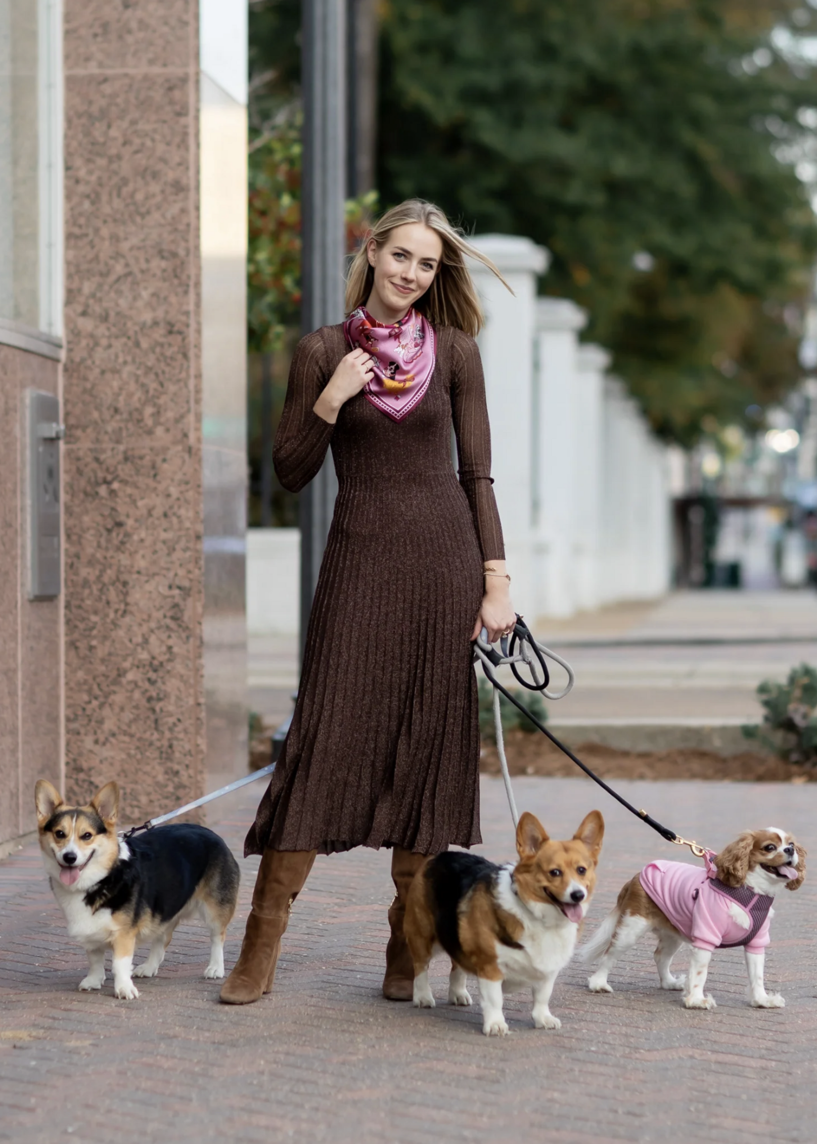 Elitaire Boutique Tails of New York Silk Scarf by Swells - Magenta