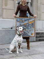 Elitaire Boutique Tails of New York Silk Scarf by Swells - Slate