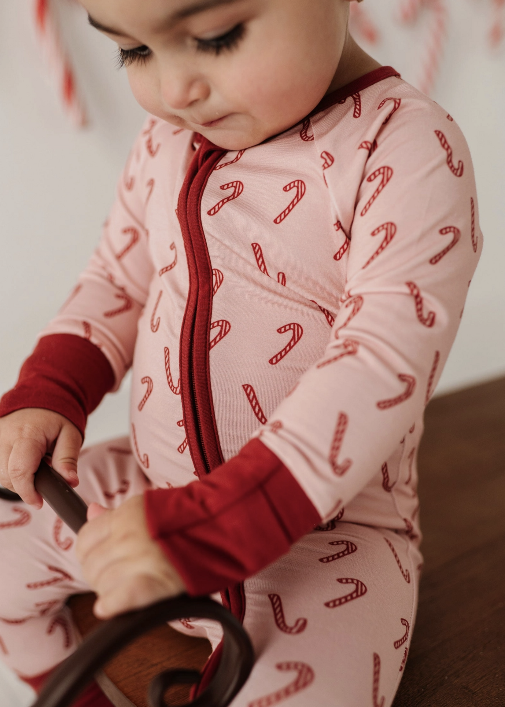 Elitaire Petite Candy Canes Zippered Sleeper