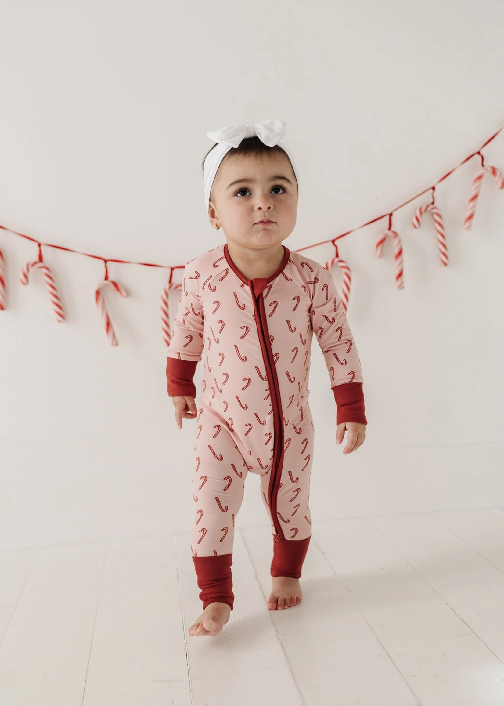 Elitaire Petite Candy Canes Zippered Sleeper