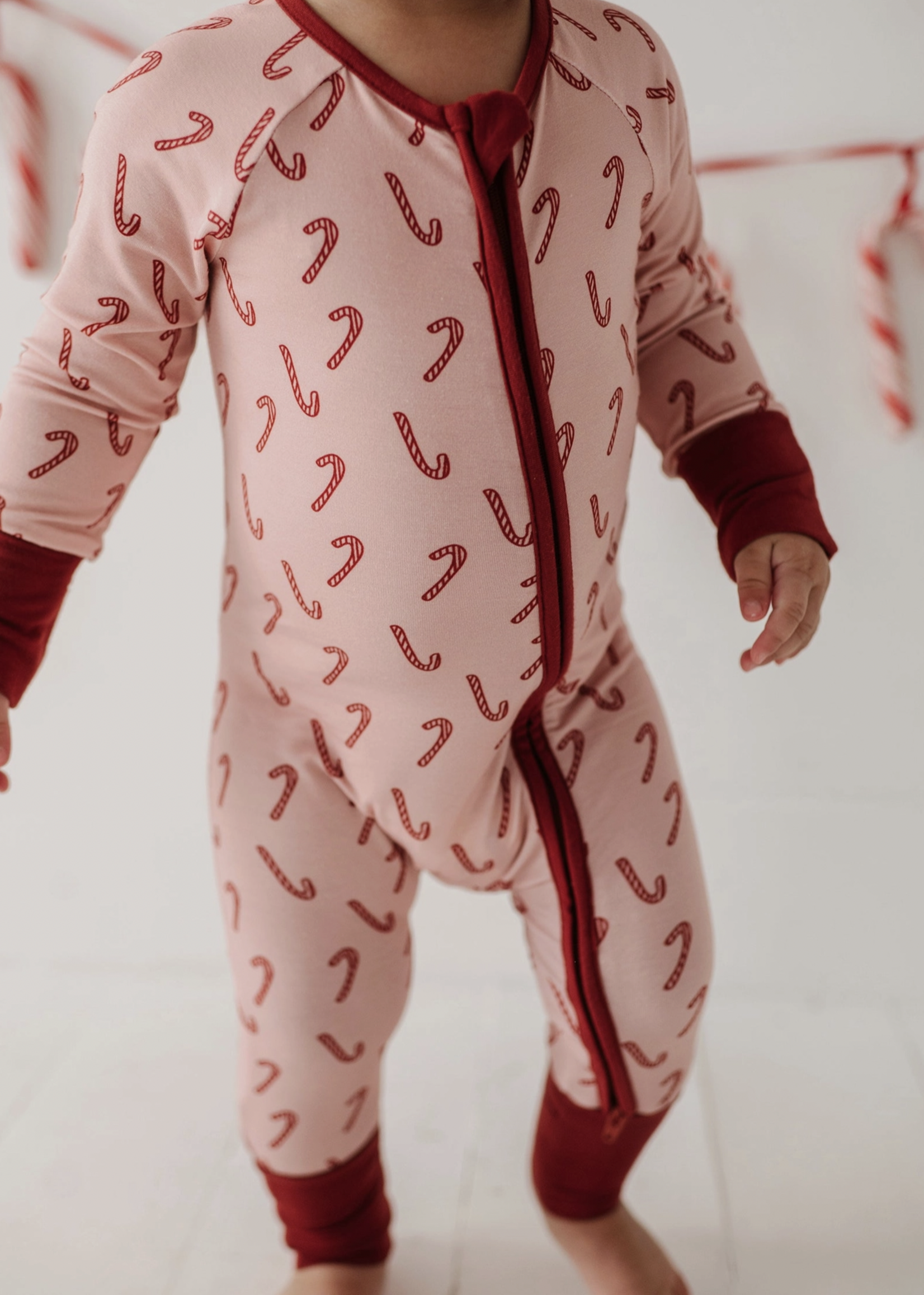 Elitaire Petite Candy Canes Zippered Sleeper