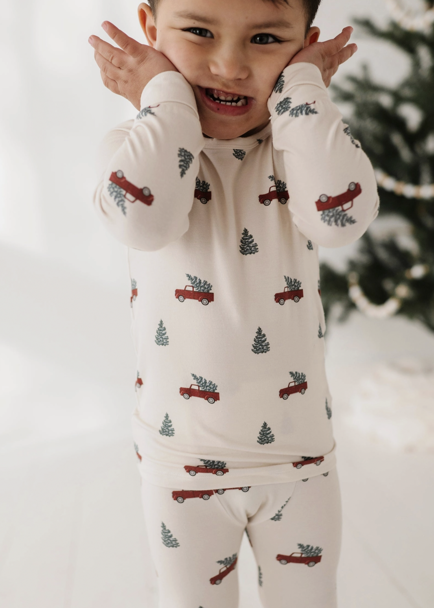 Elitaire Petite Christmas Trucks Pajama Set