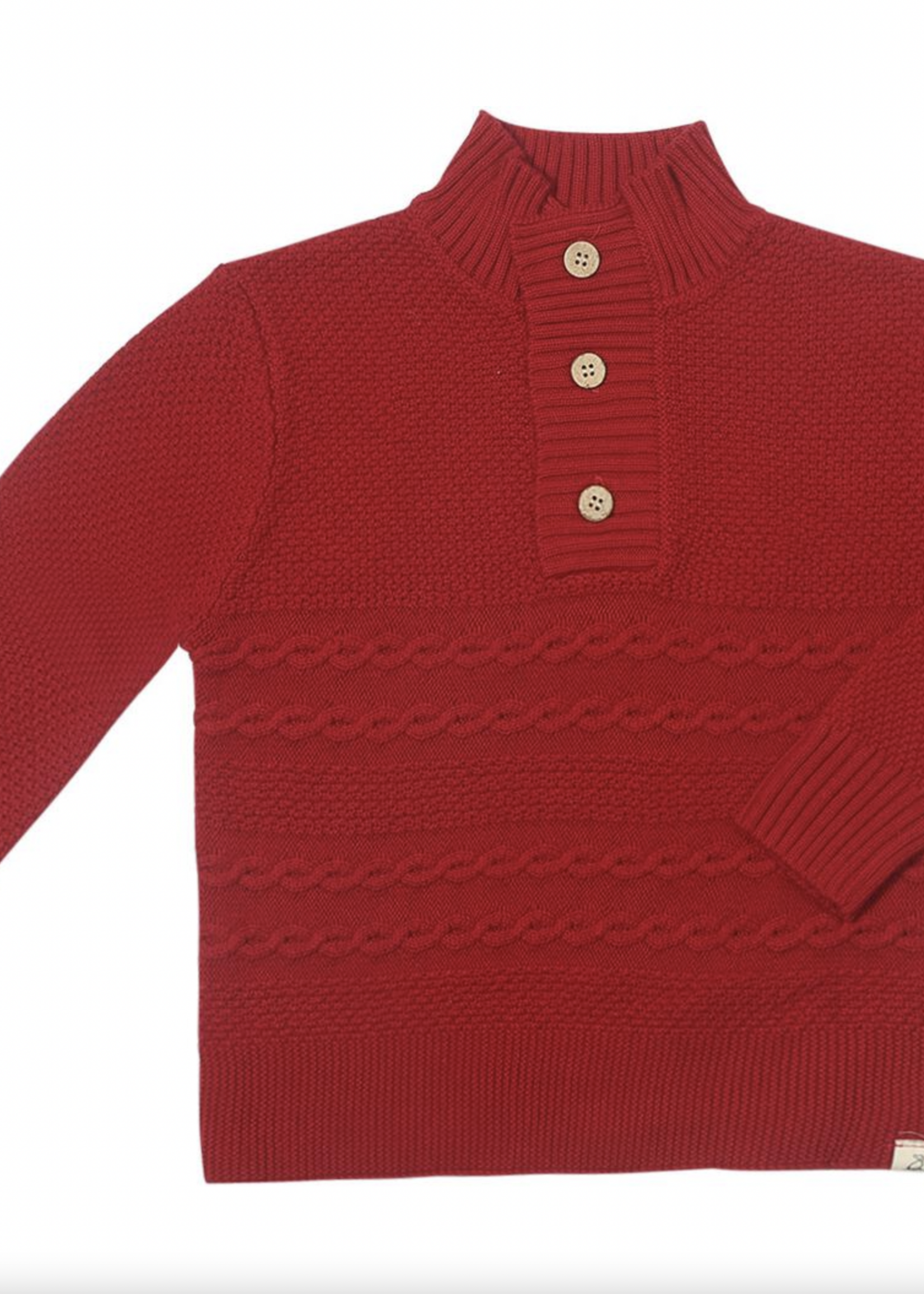 Elitaire Petite Red Cable Knit Sweater