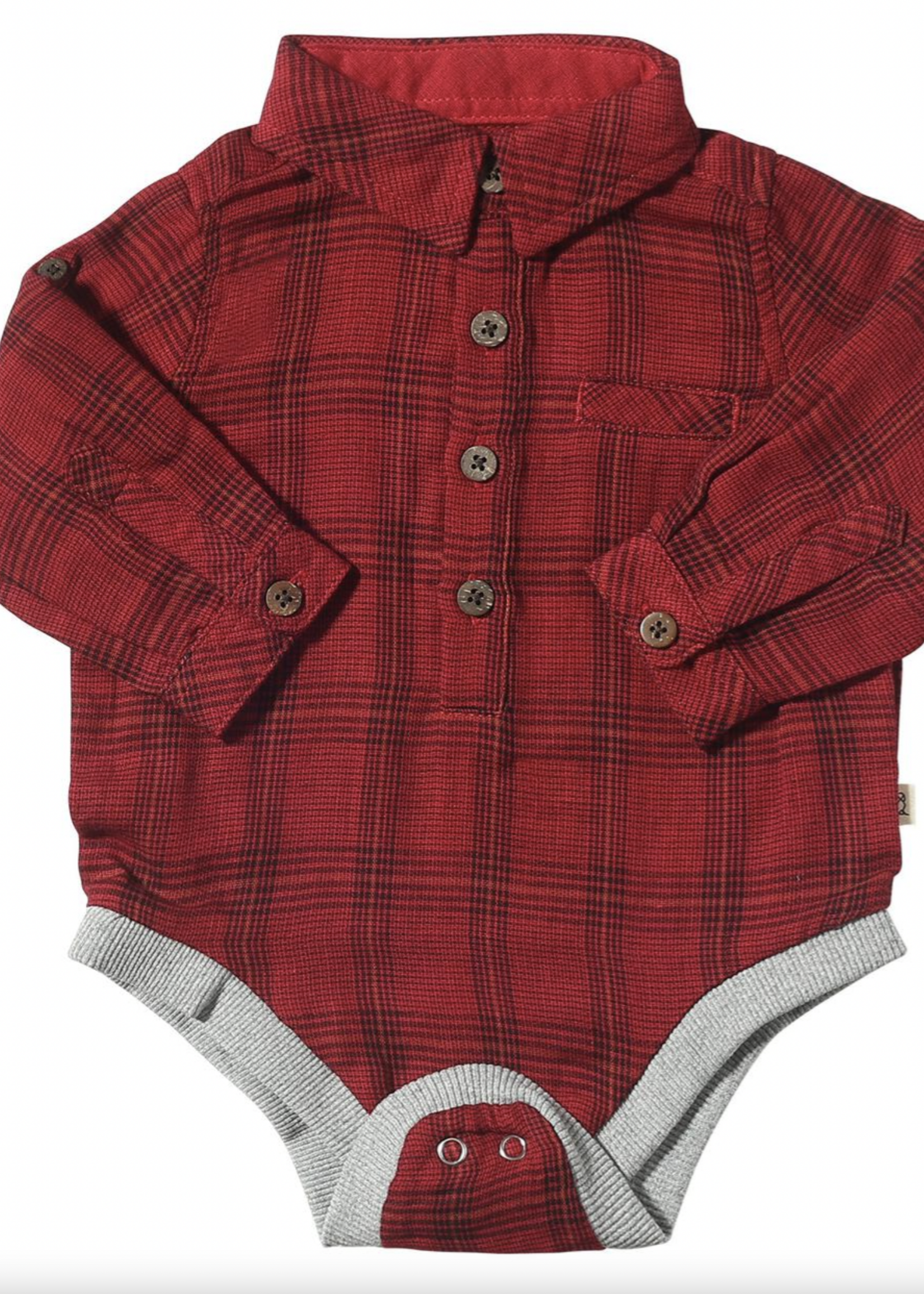 Elitaire Petite Jasper Onesie + Shirt in Red/Black Plaid