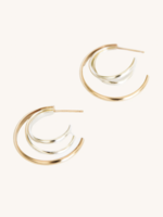 Elitaire Boutique Two Tone Trio Hoops