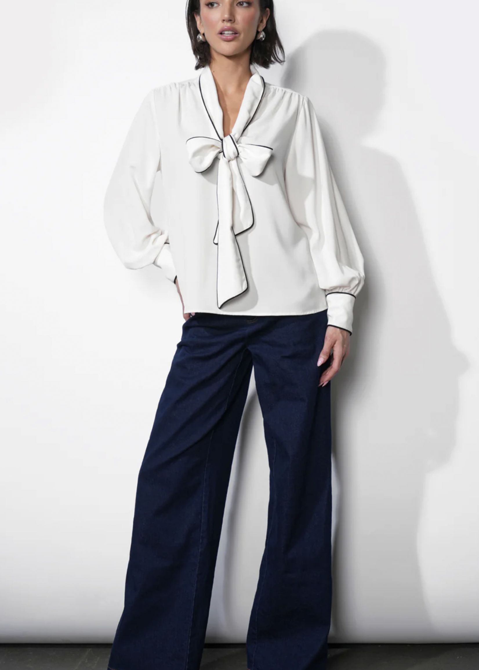 Elitaire Boutique Shai Tie Neck Blouse