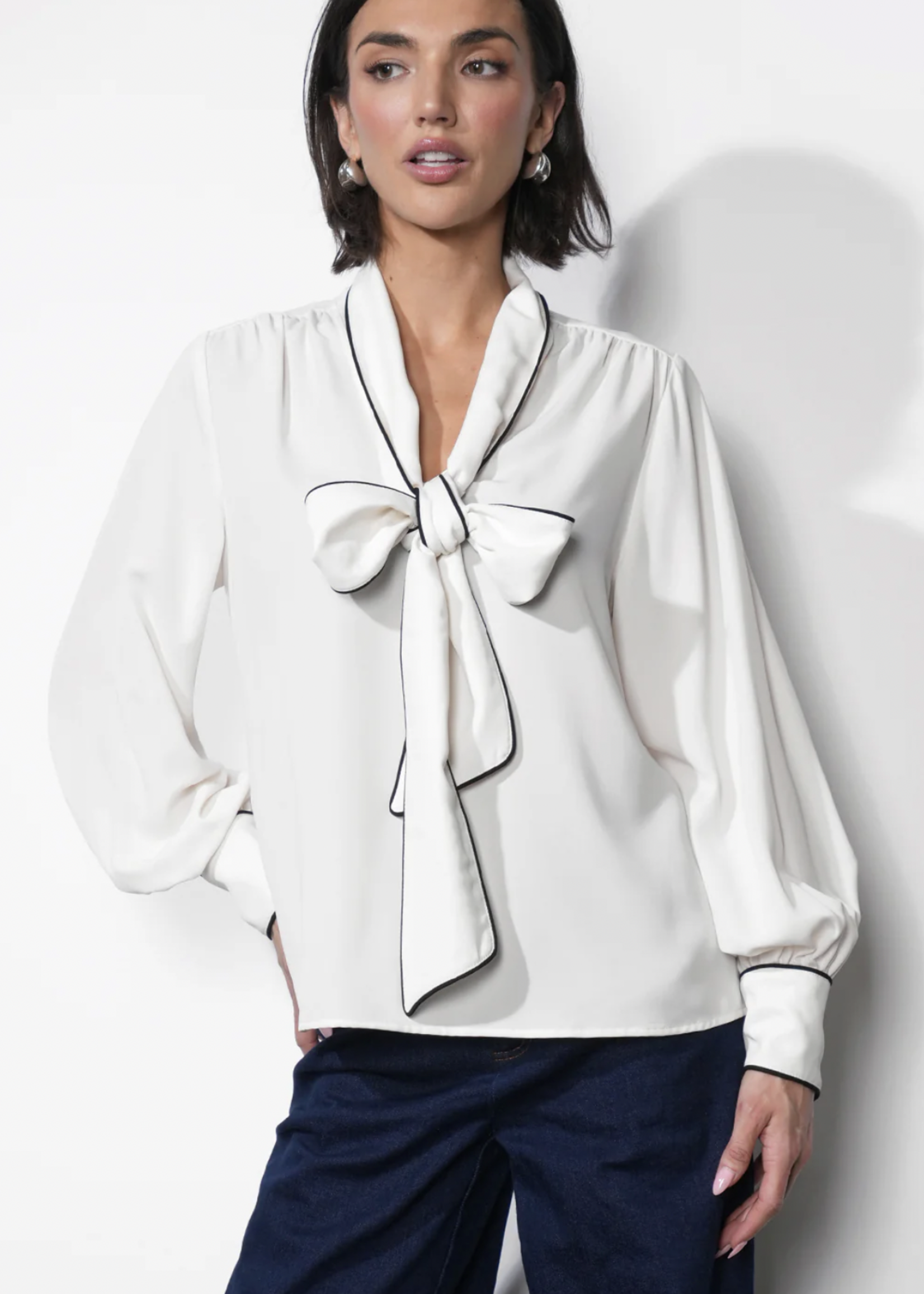 Elitaire Boutique Shai Tie Neck Blouse