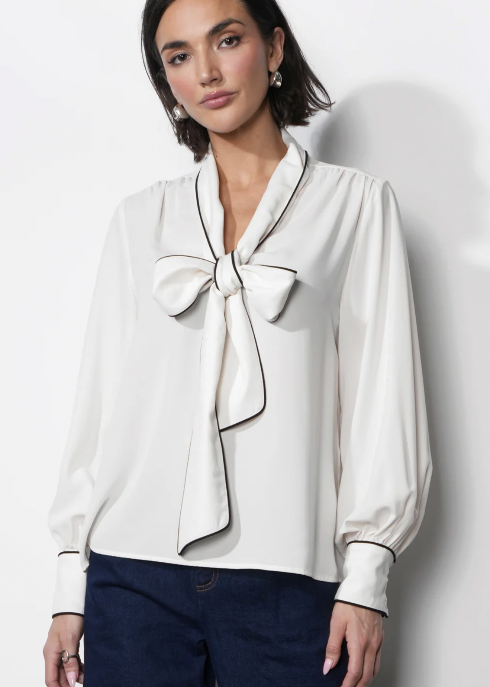 Elitaire Boutique Shai Tie Neck Blouse