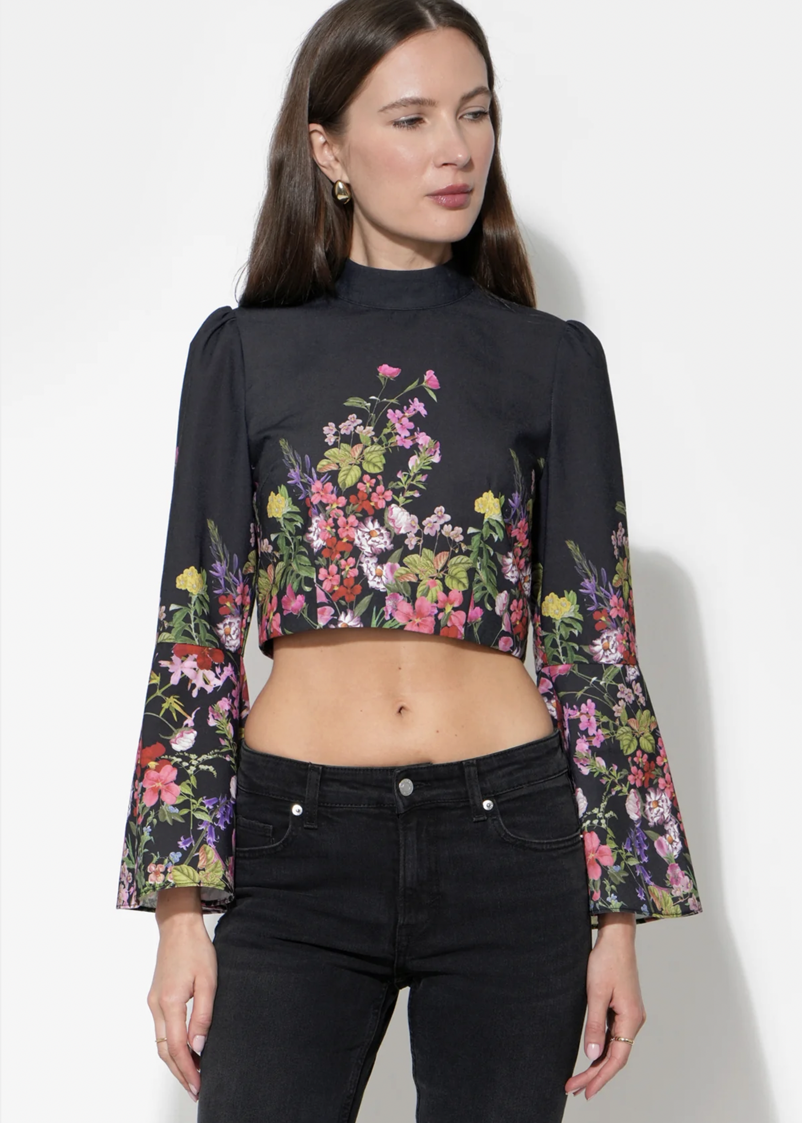 Elitaire Boutique Suzette Bell Sleeve Crop Top