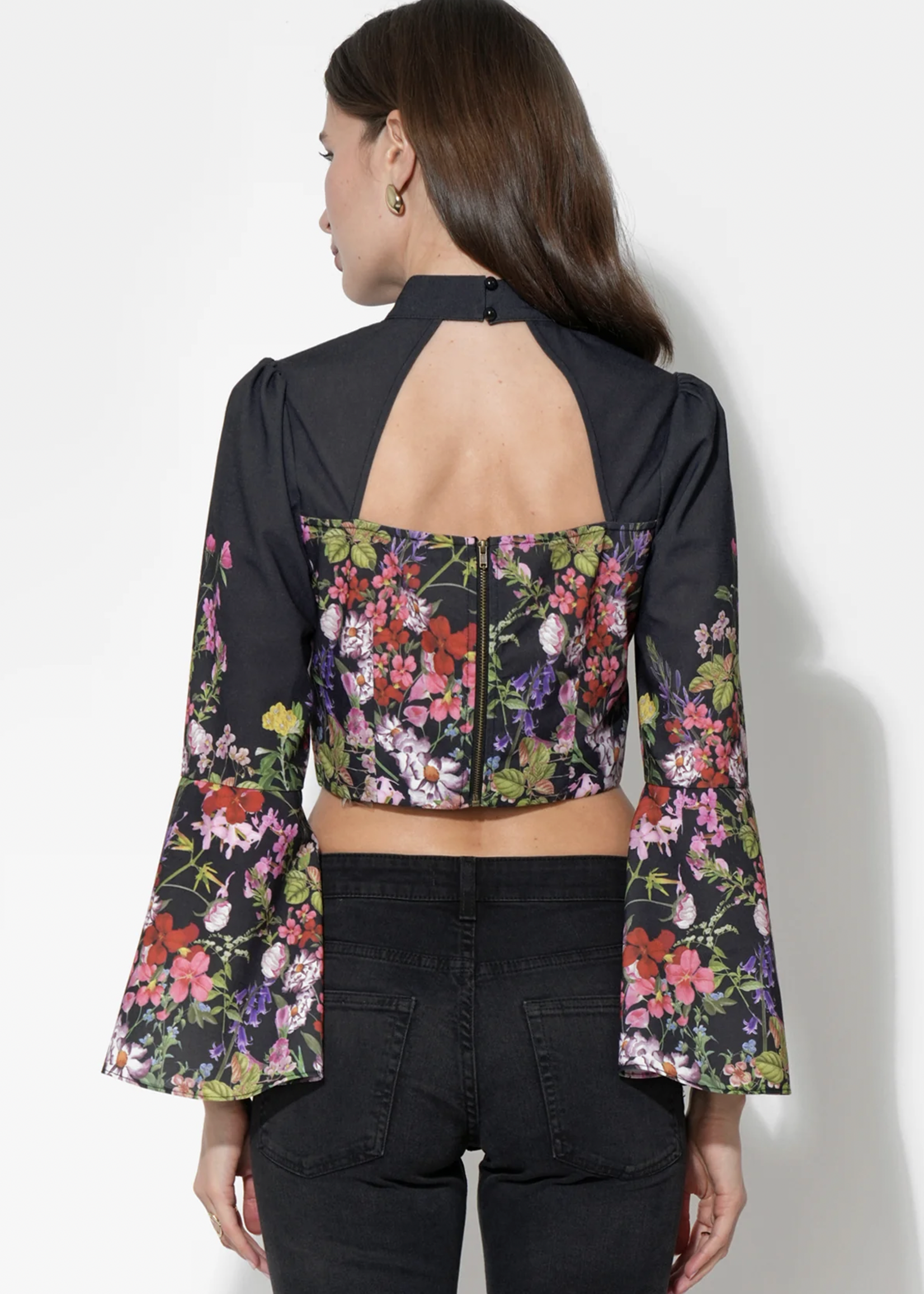 Elitaire Boutique Suzette Bell Sleeve Crop Top