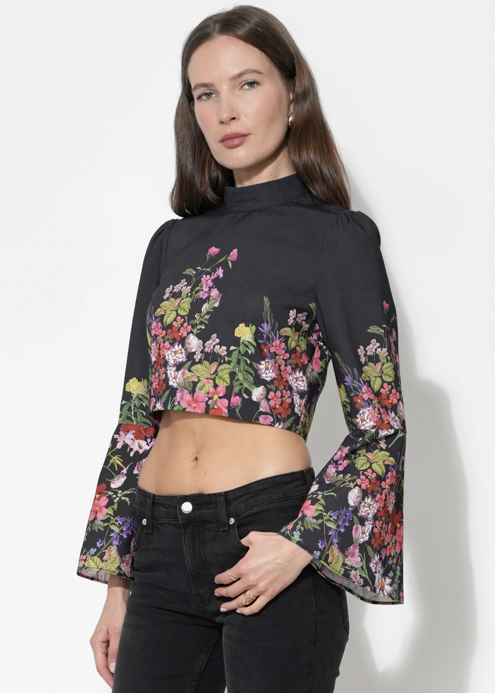 Elitaire Boutique Suzette Bell Sleeve Crop Top