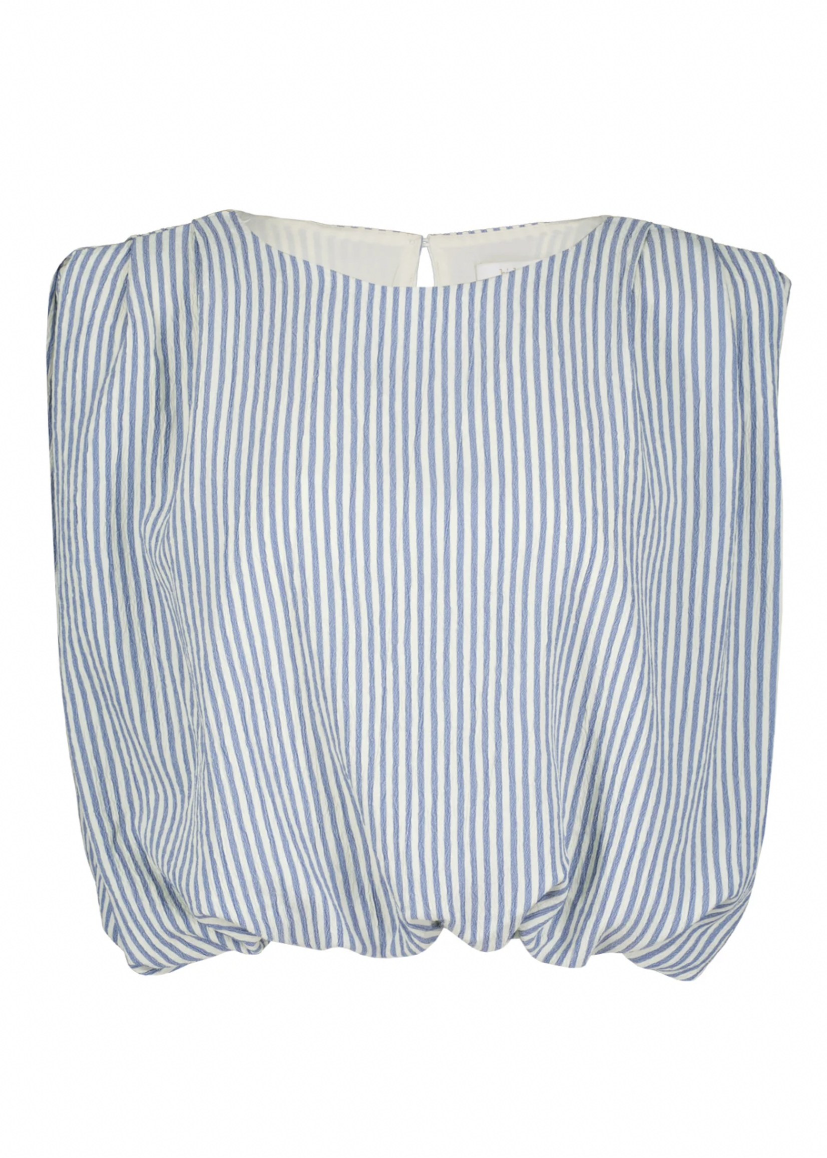Elitaire Boutique Serafina Bubble Top in Blue Stripe