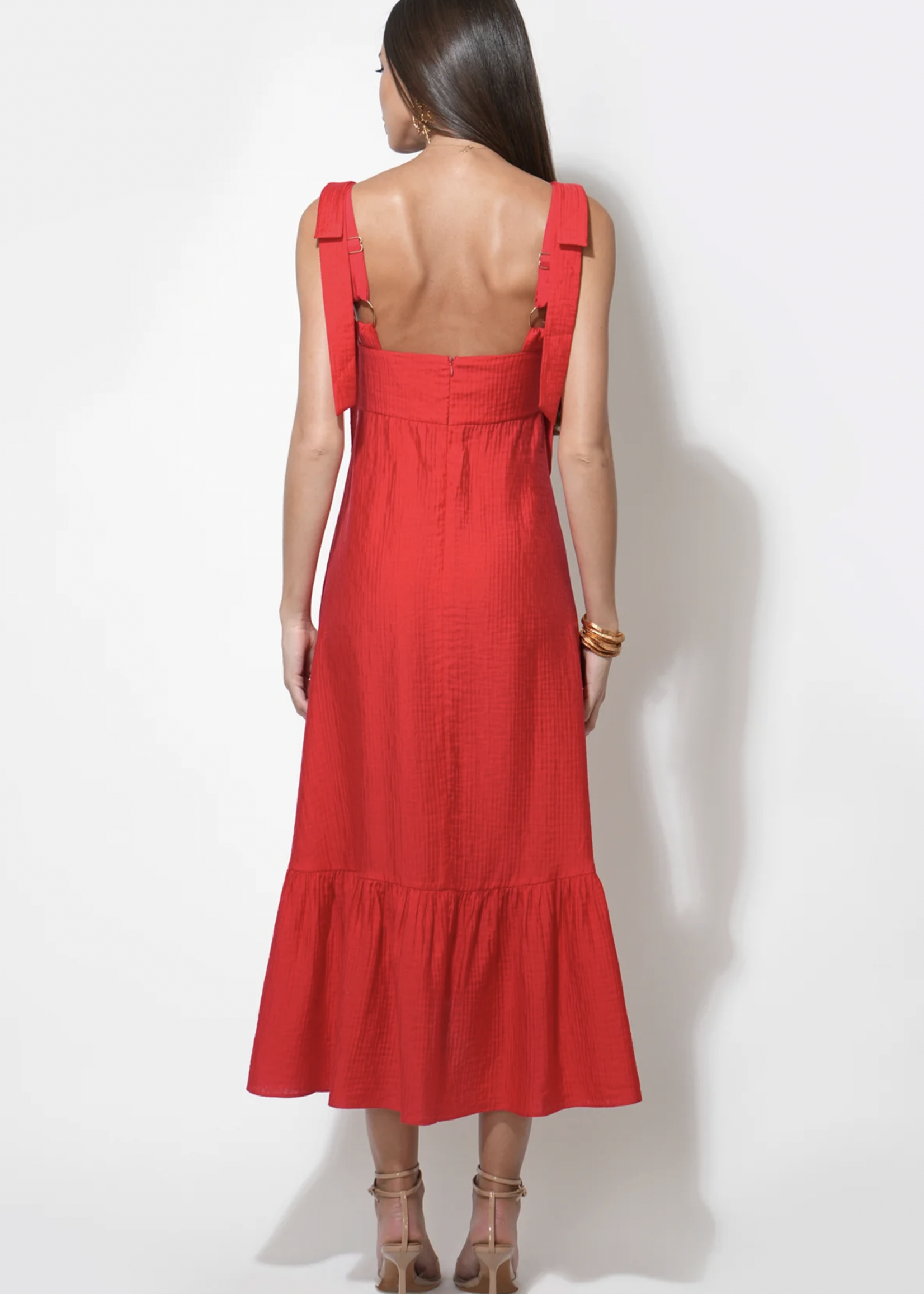 Elitaire Boutique Ingrid Bow Strap Midi Dress