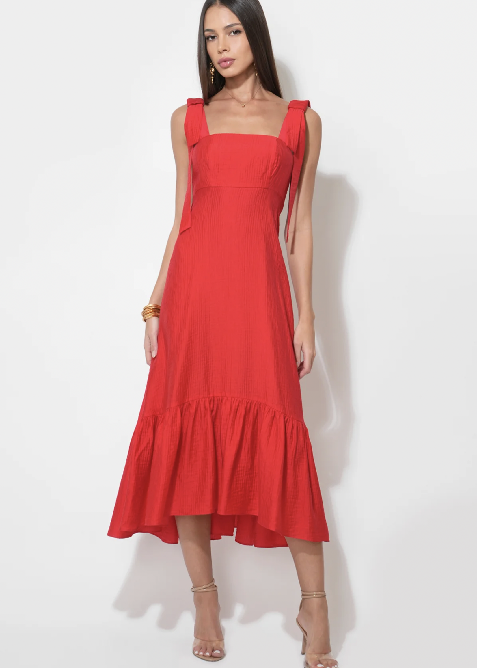 Elitaire Boutique Ingrid Bow Strap Midi Dress