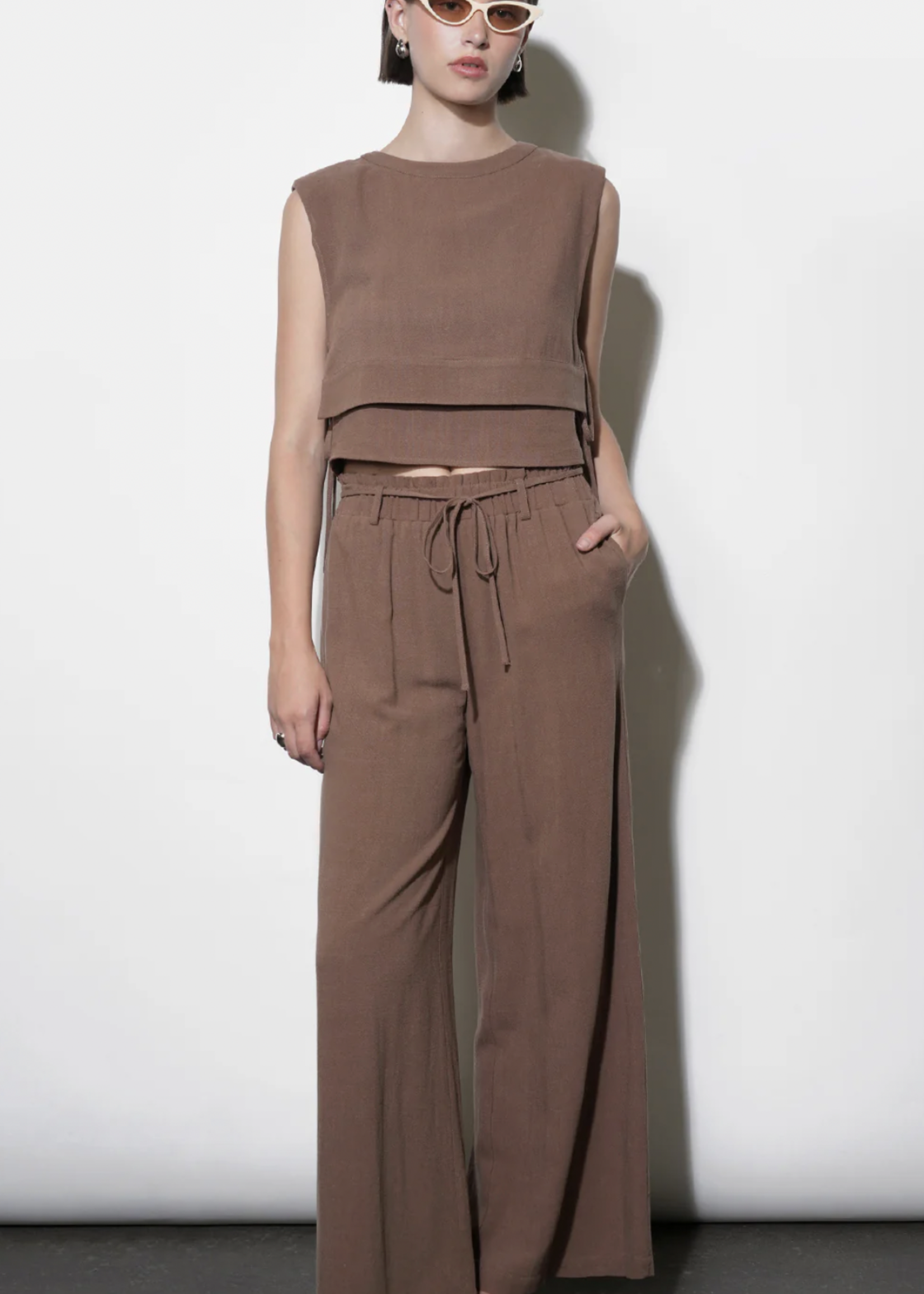 Elitaire Boutique Luna Belted Wide Leg Pants