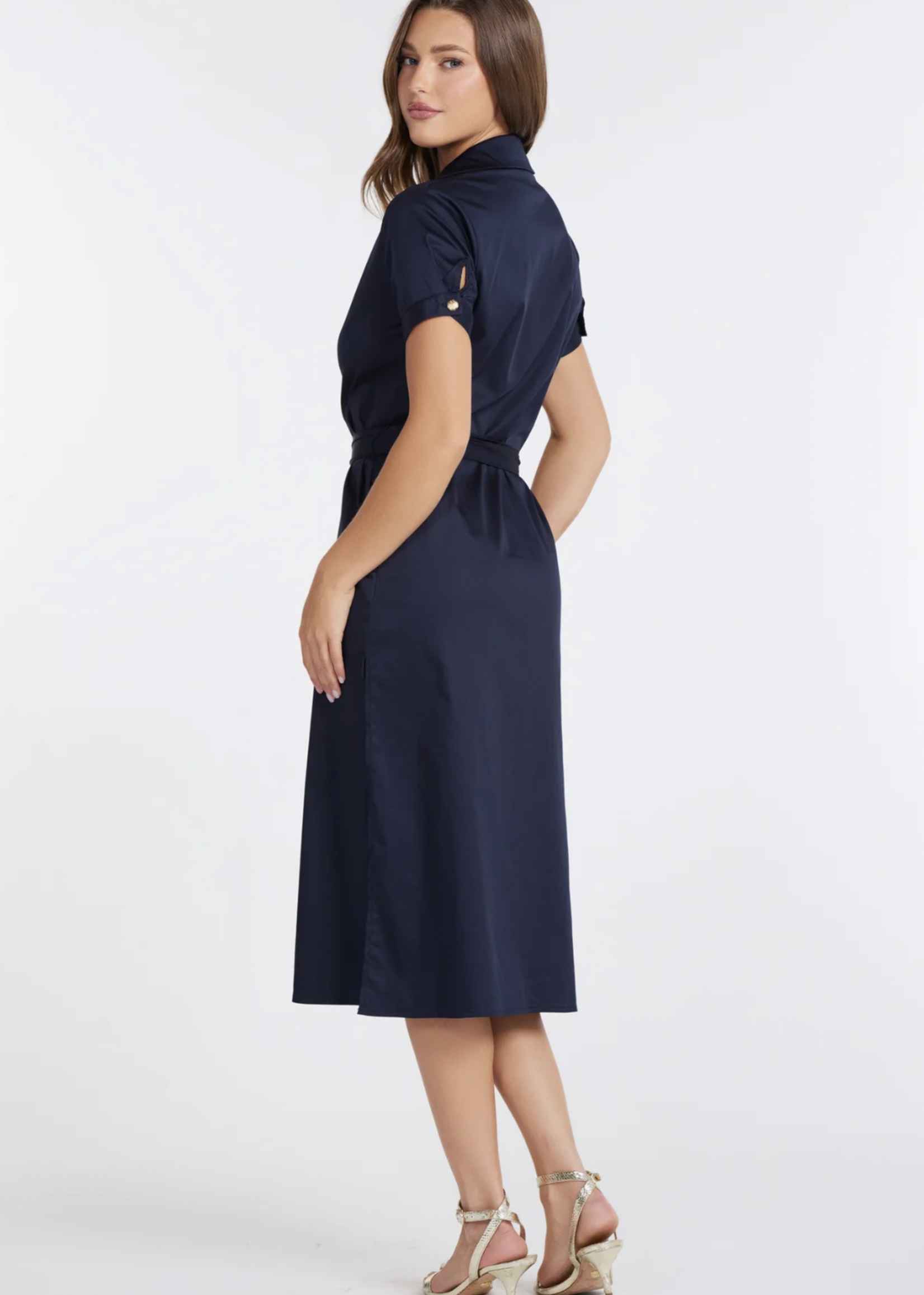 Elitaire Boutique Lauren Navy Shirt Dress