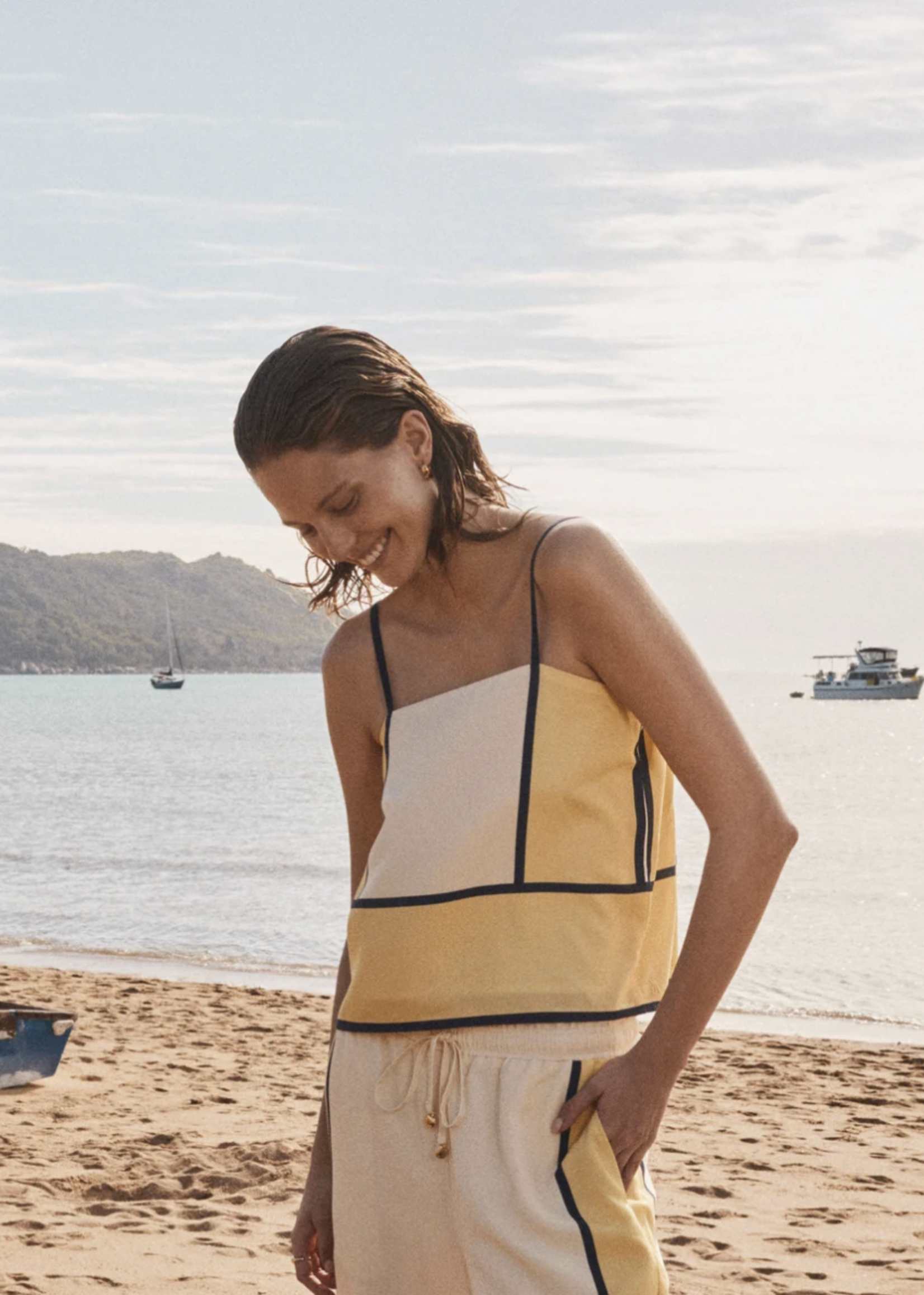 Elitaire Boutique Canary Stripe Top