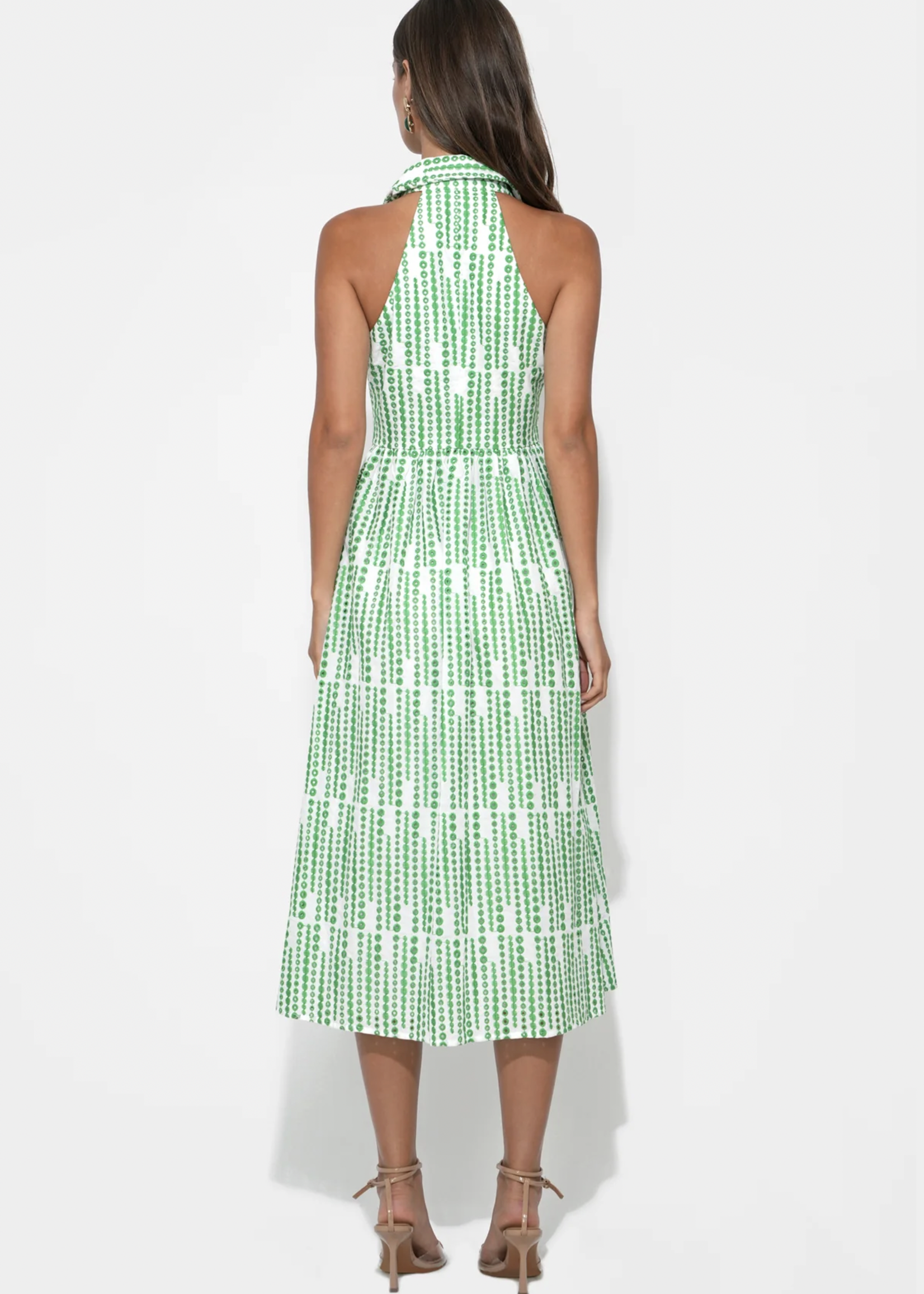 Elitaire Boutique Ruby Halter Midi Dress