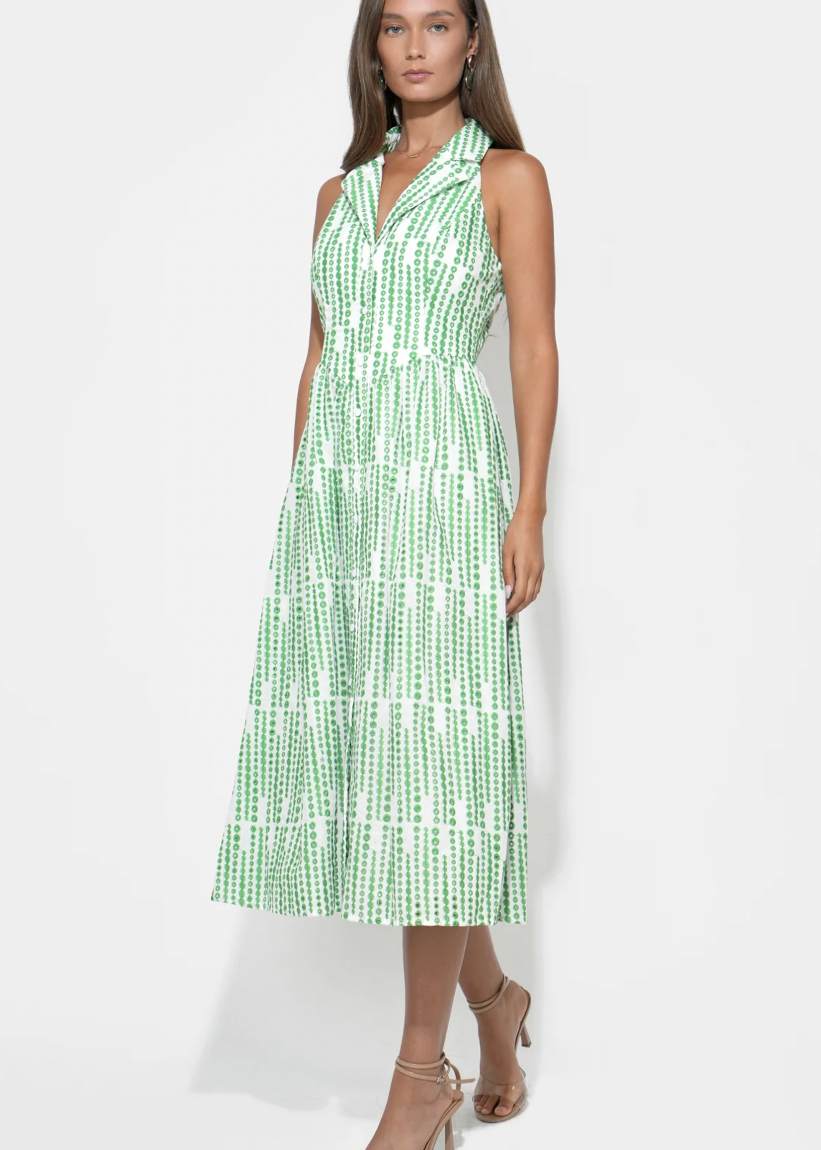 Elitaire Boutique Ruby Halter Midi Dress