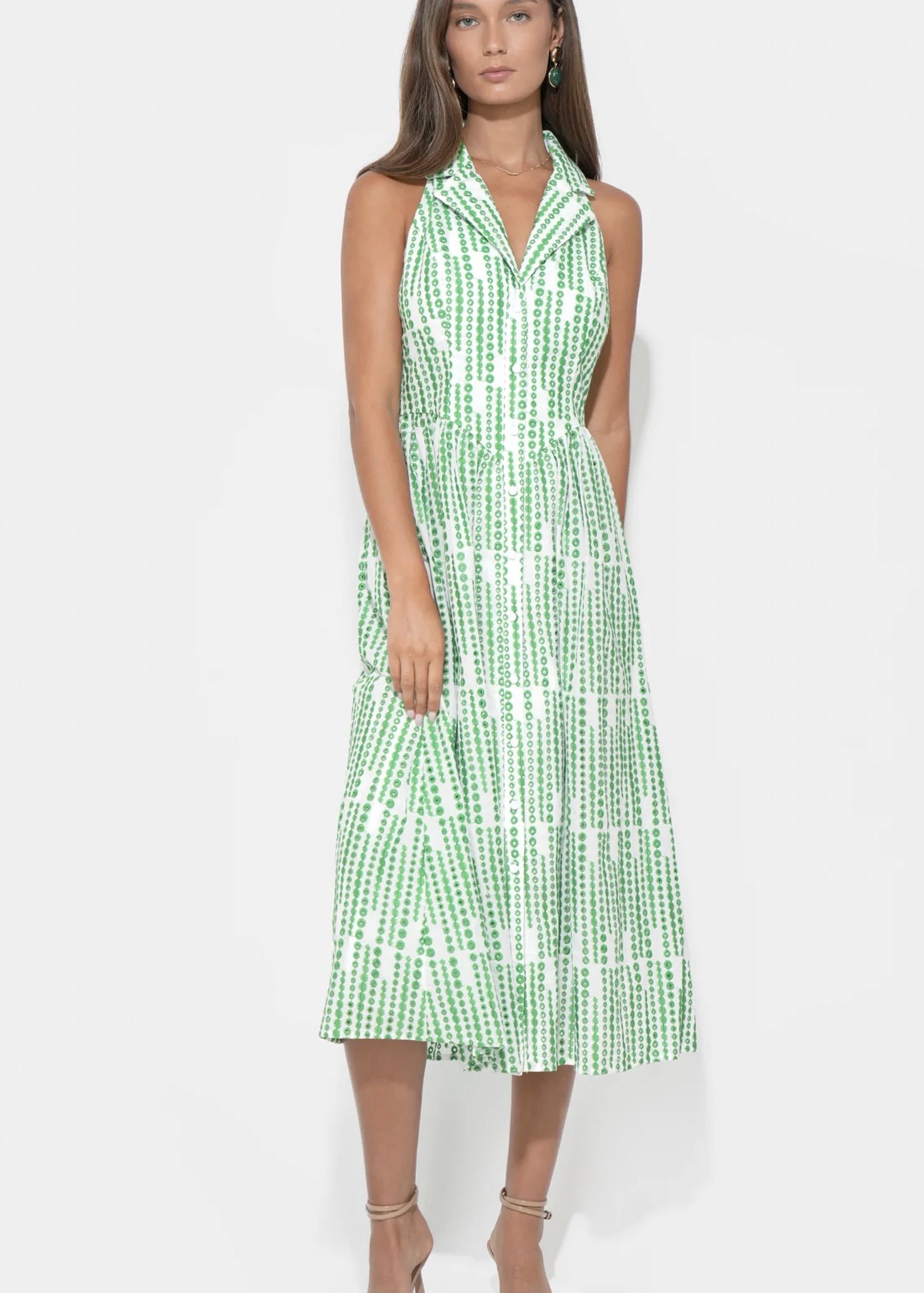 Elitaire Boutique Ruby Halter Midi Dress