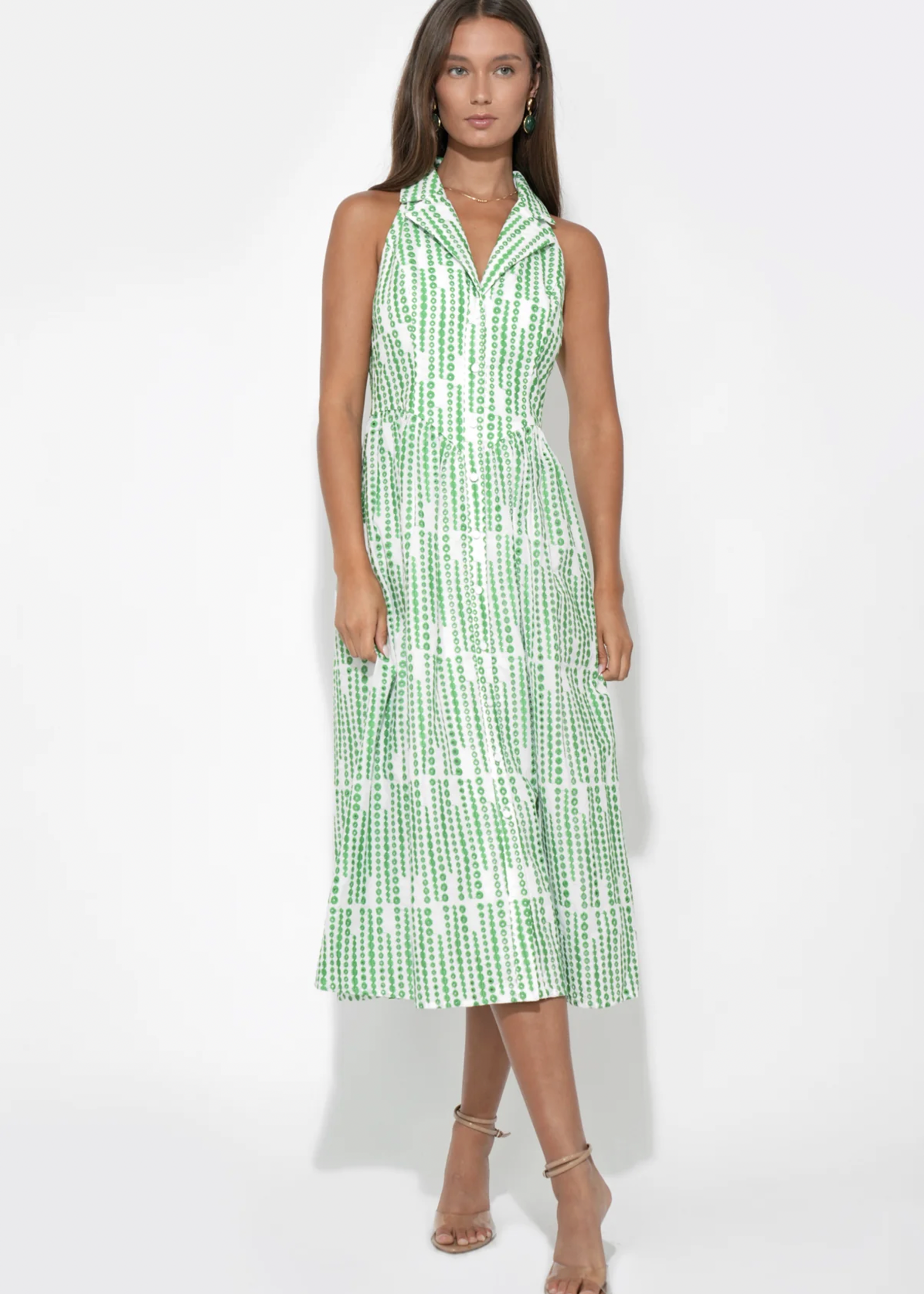 Elitaire Boutique Ruby Halter Midi Dress