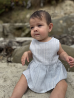 Elitaire Petite Nellie Onesie Dress in Blue Stripe