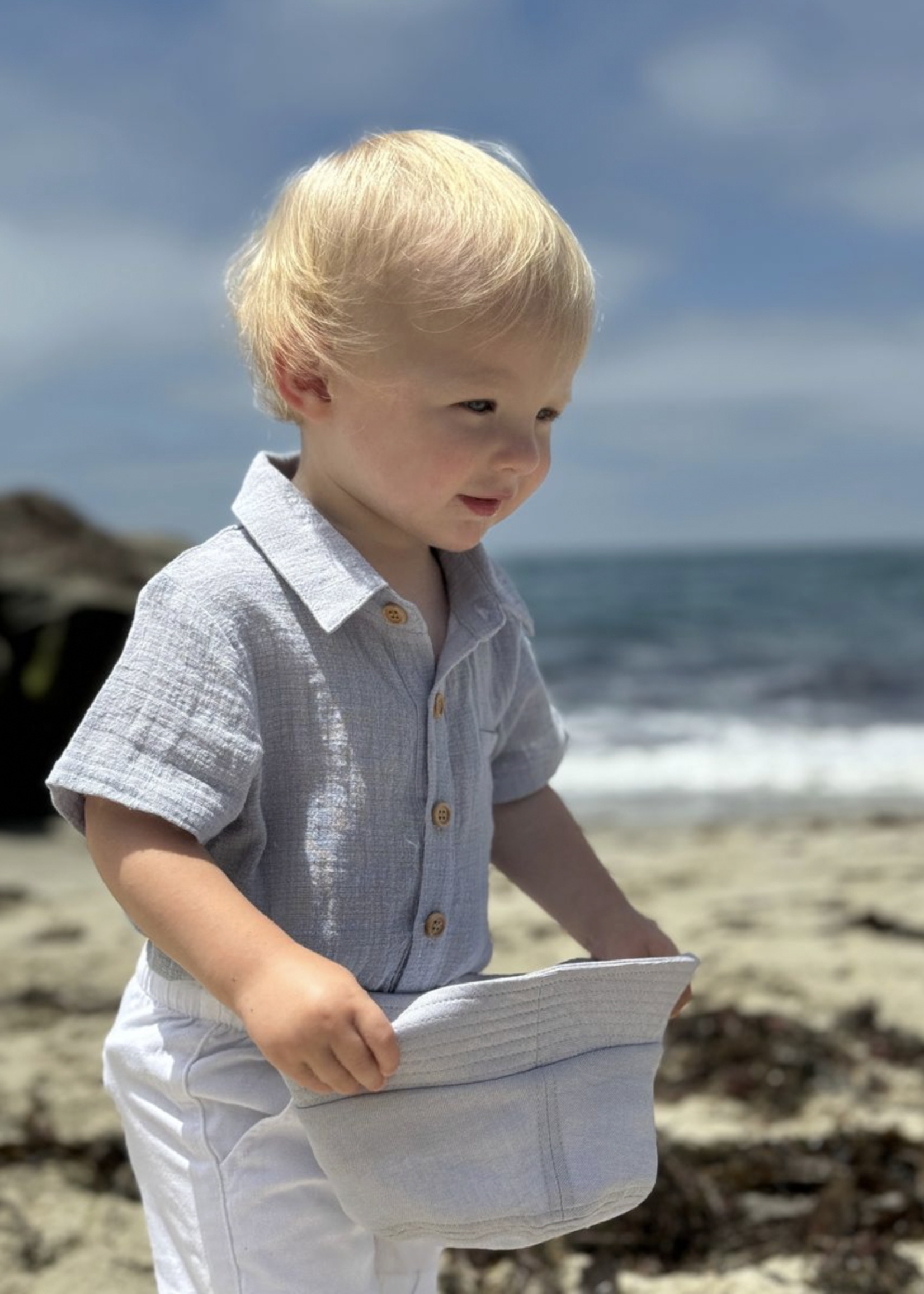 Elitaire Petite Newport Onesie/Shirt in Blue Grey