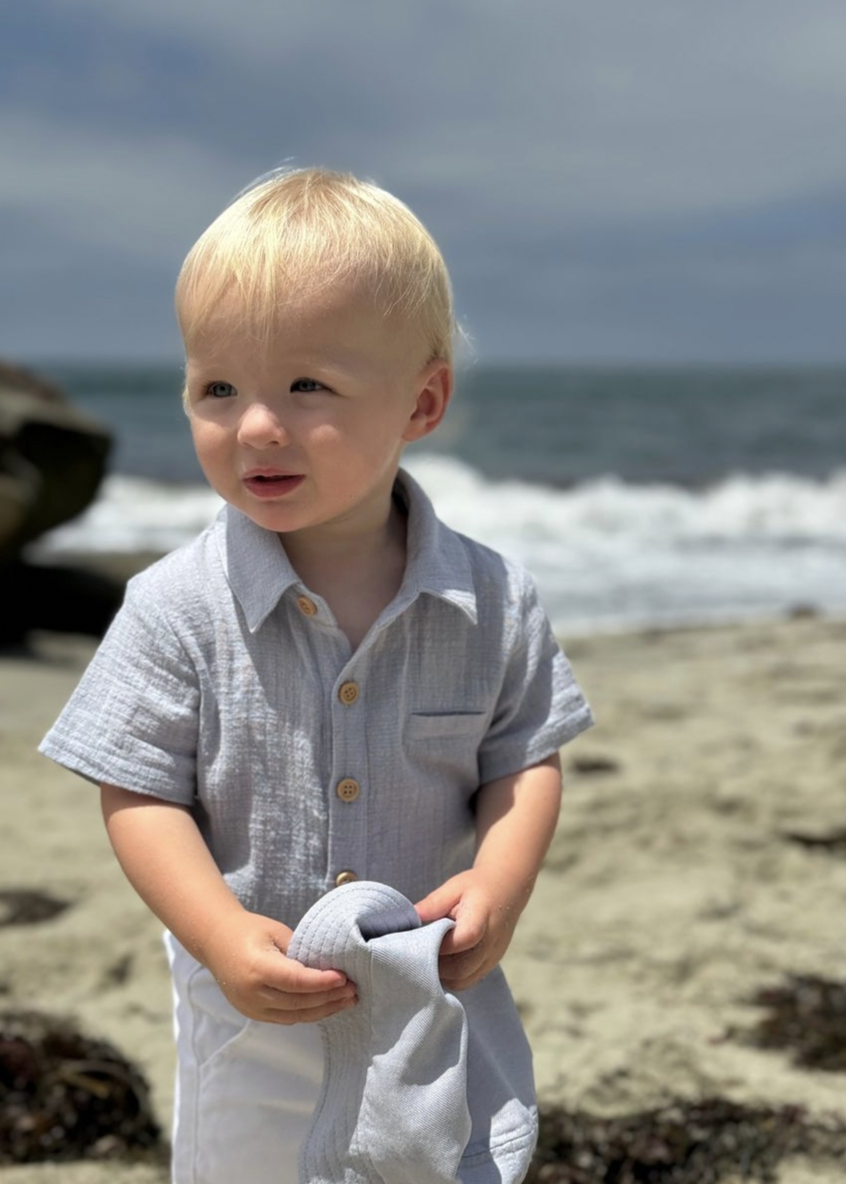 Elitaire Petite Newport Onesie/Shirt in Blue Grey