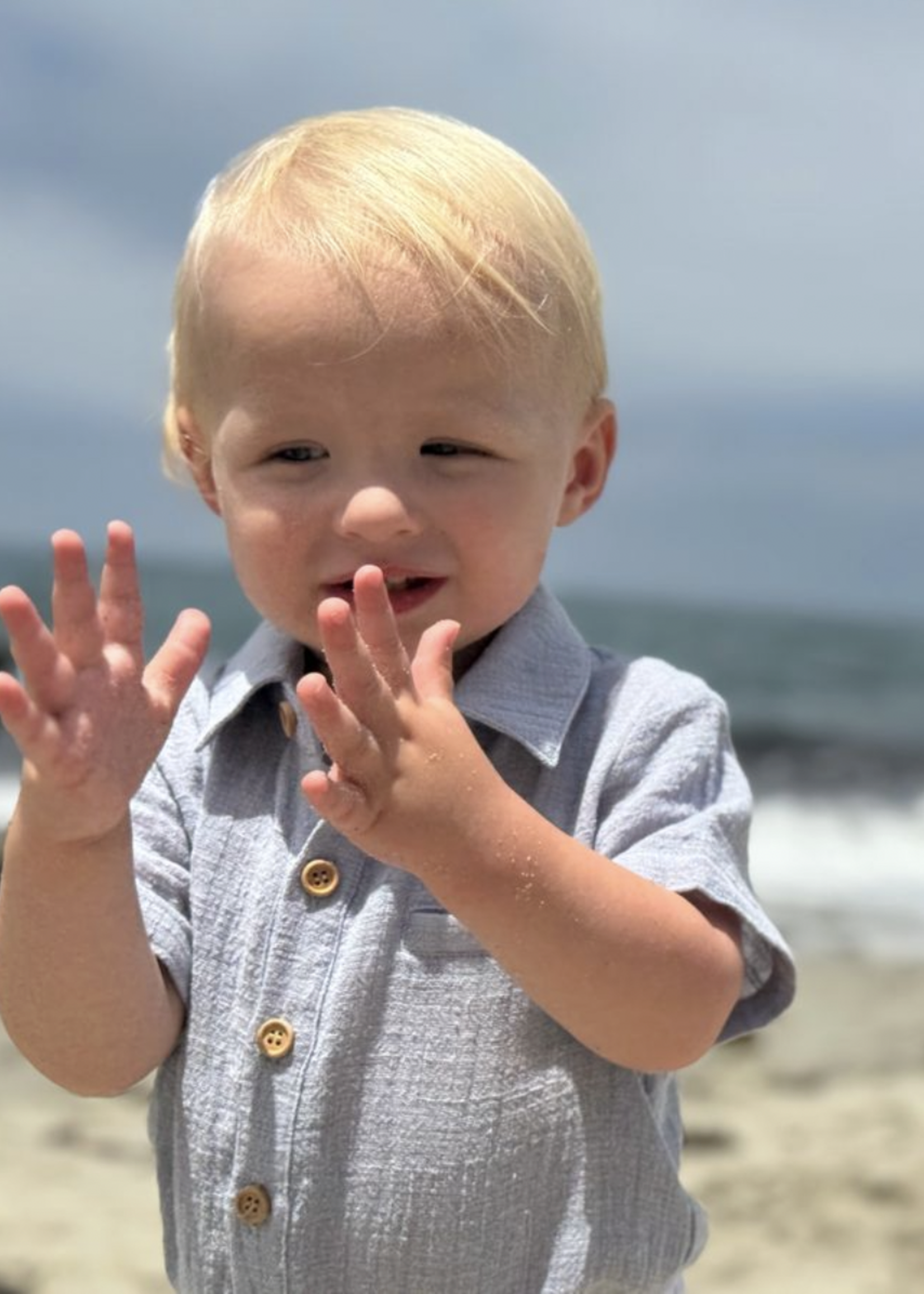 Elitaire Petite Newport Onesie/Shirt in Blue Grey