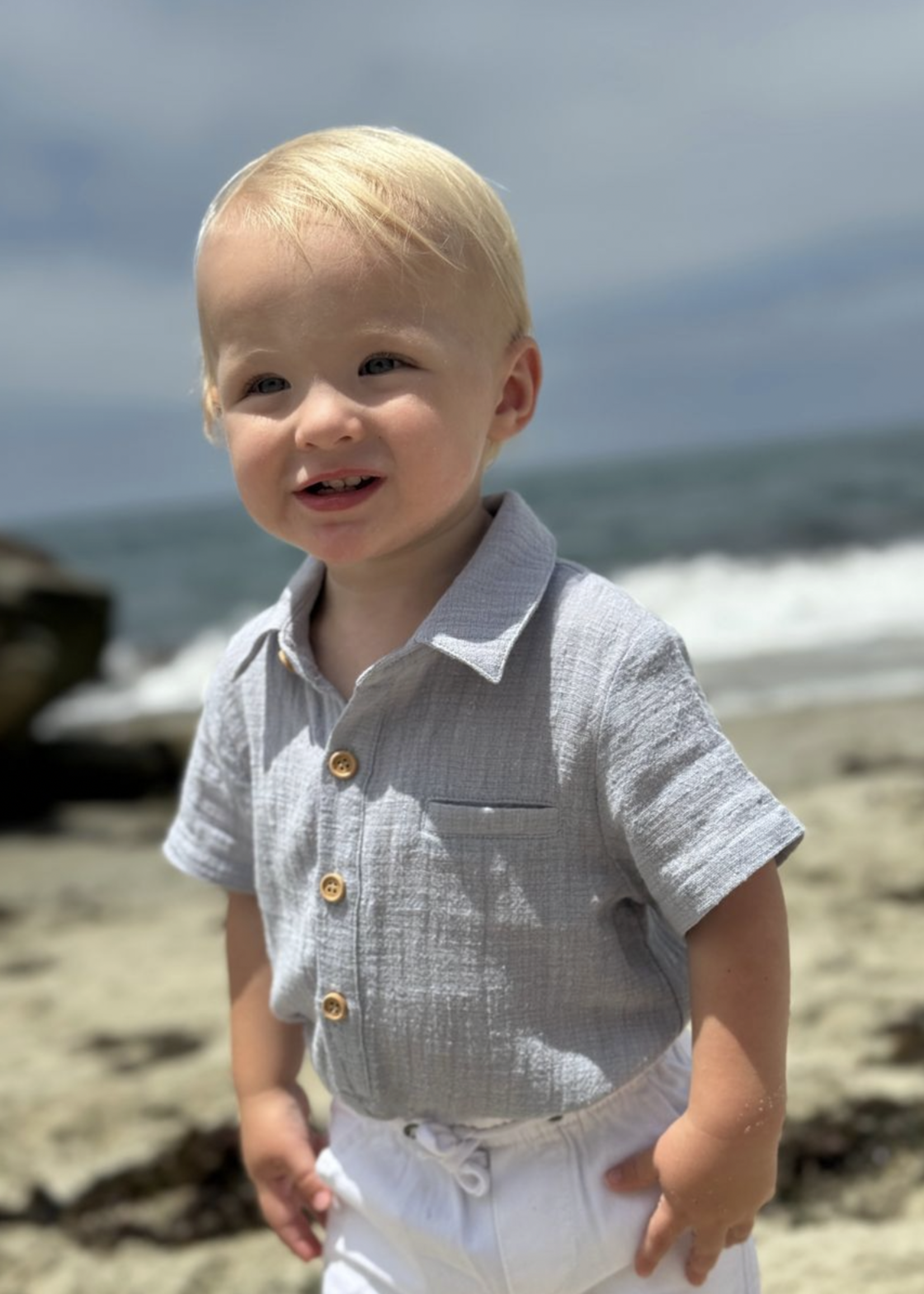 Elitaire Petite Newport Onesie/Shirt in Blue Grey