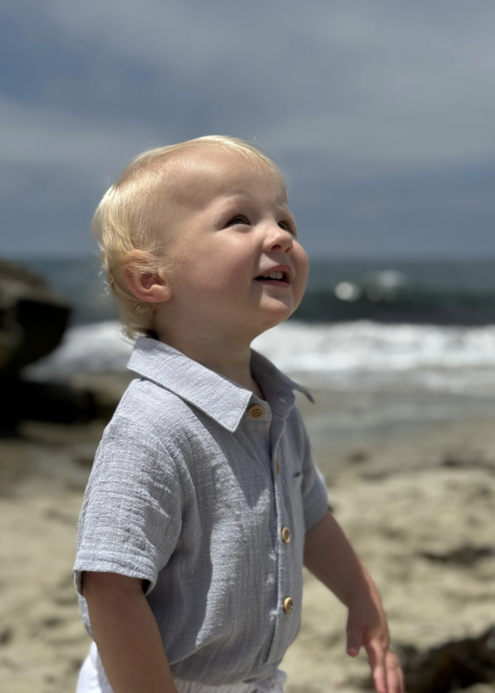 Elitaire Petite Newport Onesie/Shirt in Blue Grey