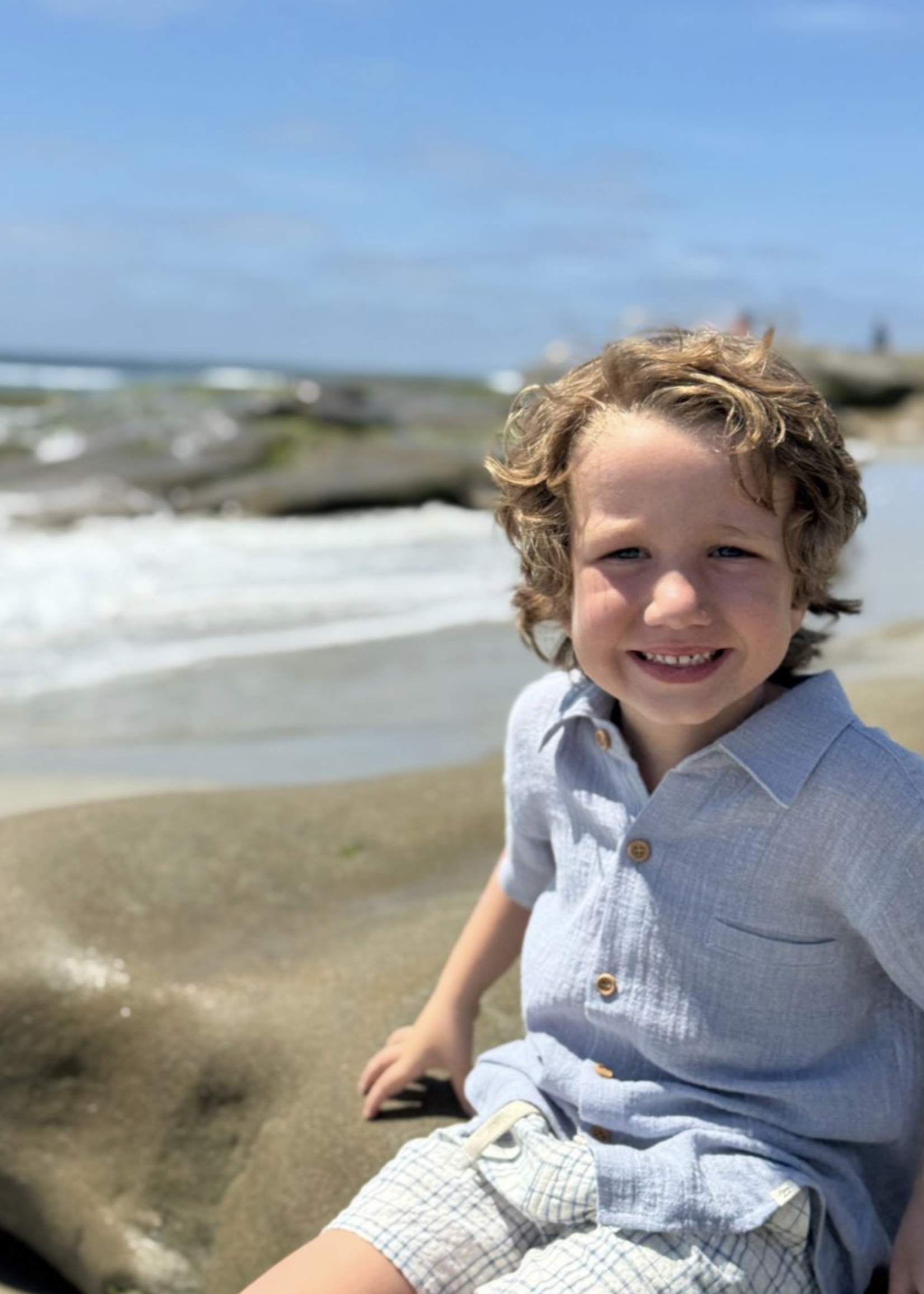 Elitaire Petite Newport Onesie/Shirt in Blue Grey