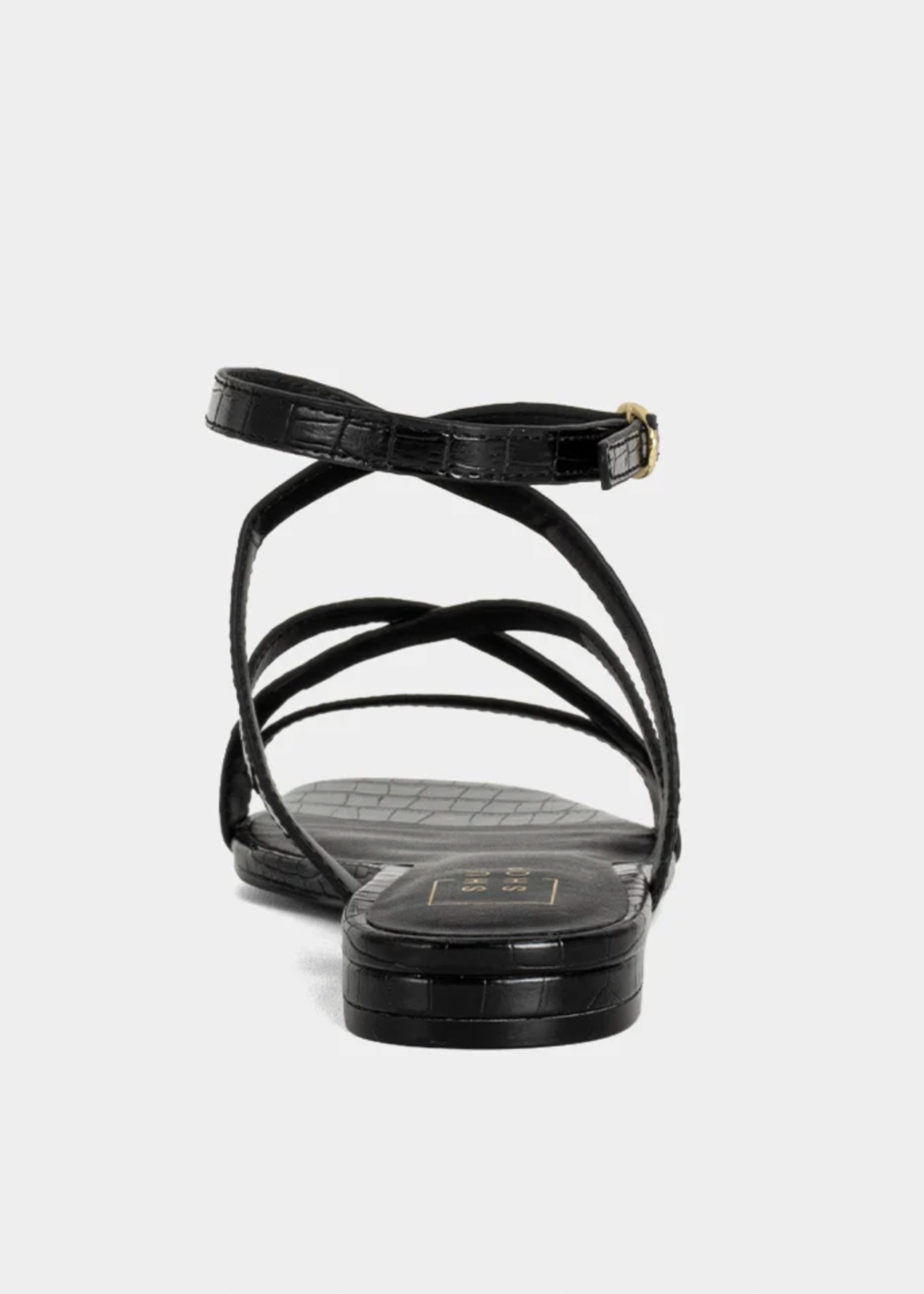 Elitaire Boutique Cecilia Sandal in Black Croc