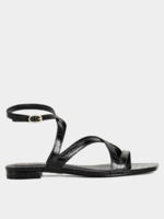 Elitaire Boutique Cecilia Sandal in Black Croc