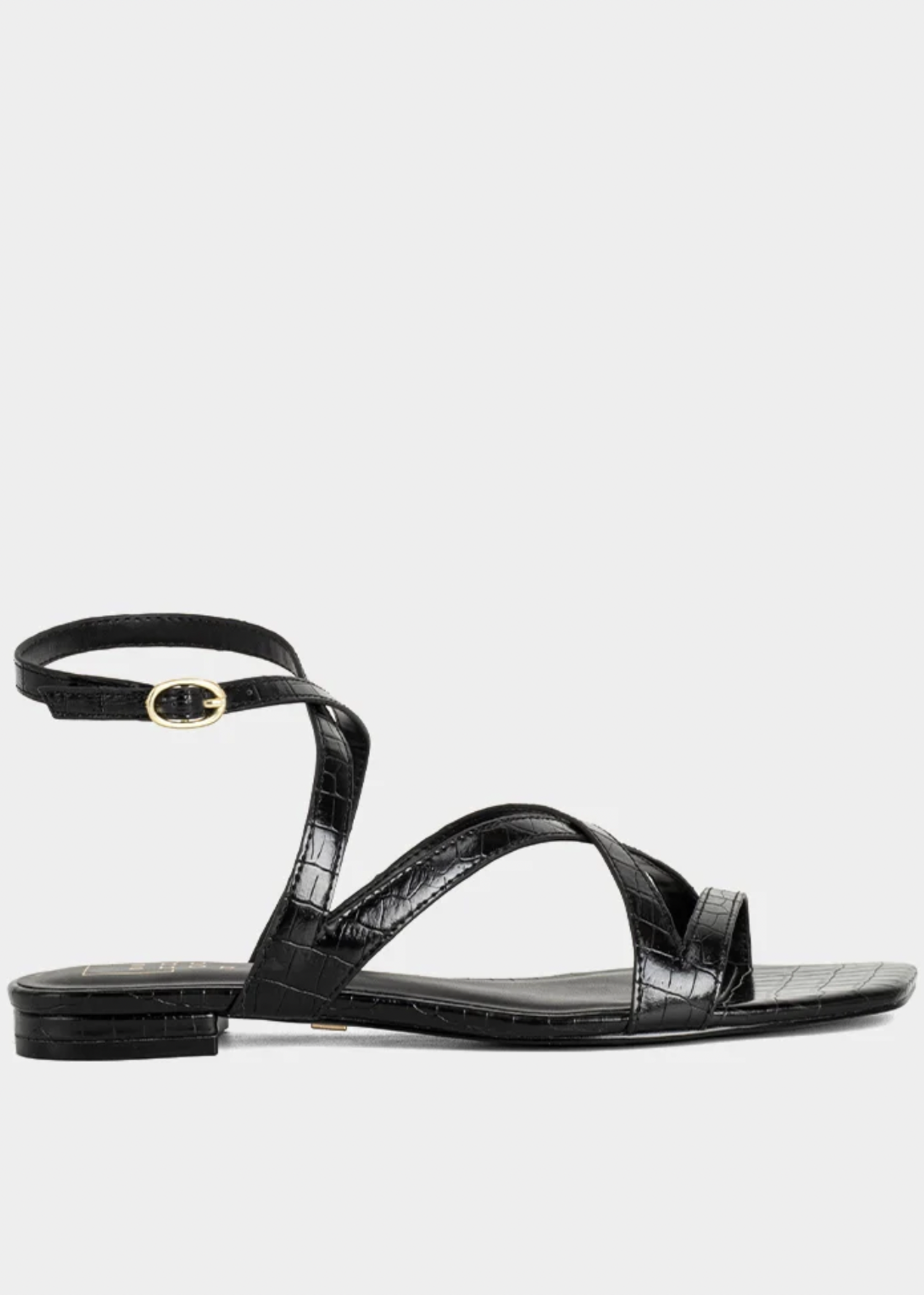 Elitaire Boutique Cecilia Sandal in Black Croc