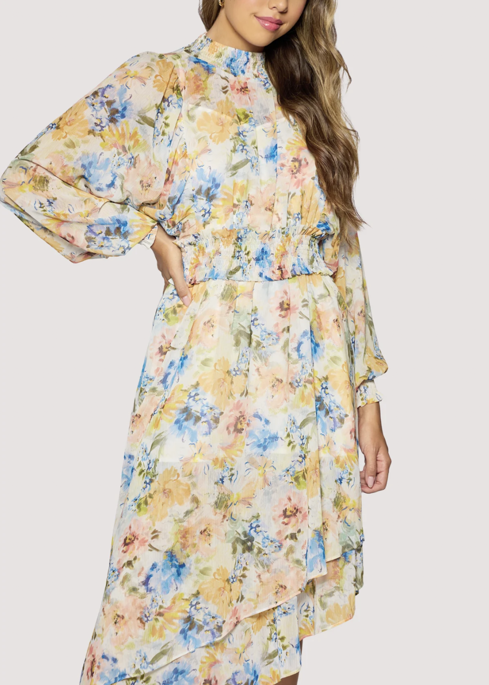 Elitaire Boutique Garden Asymmetrical Maxi Dress