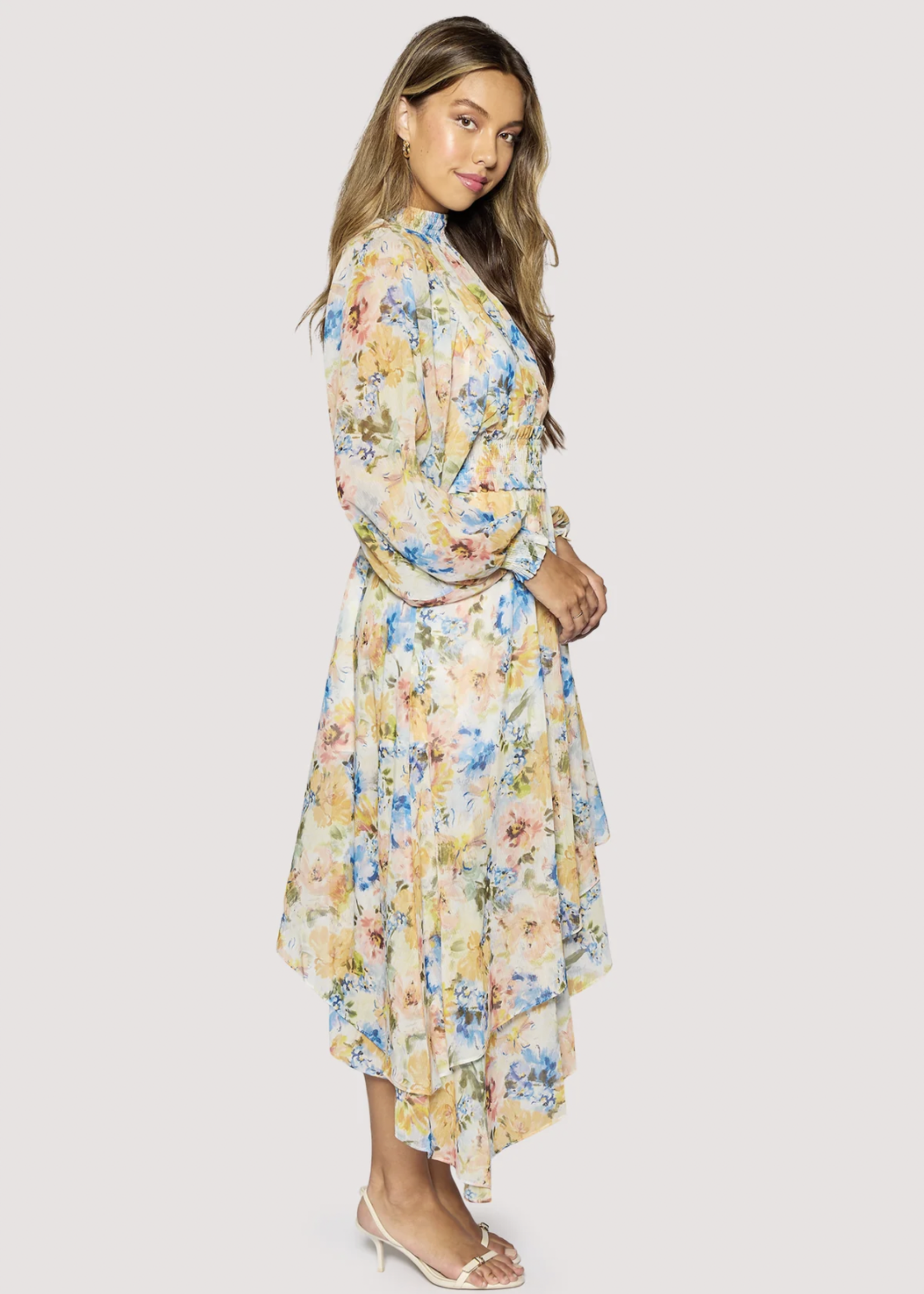 Elitaire Boutique Garden Asymmetrical Maxi Dress