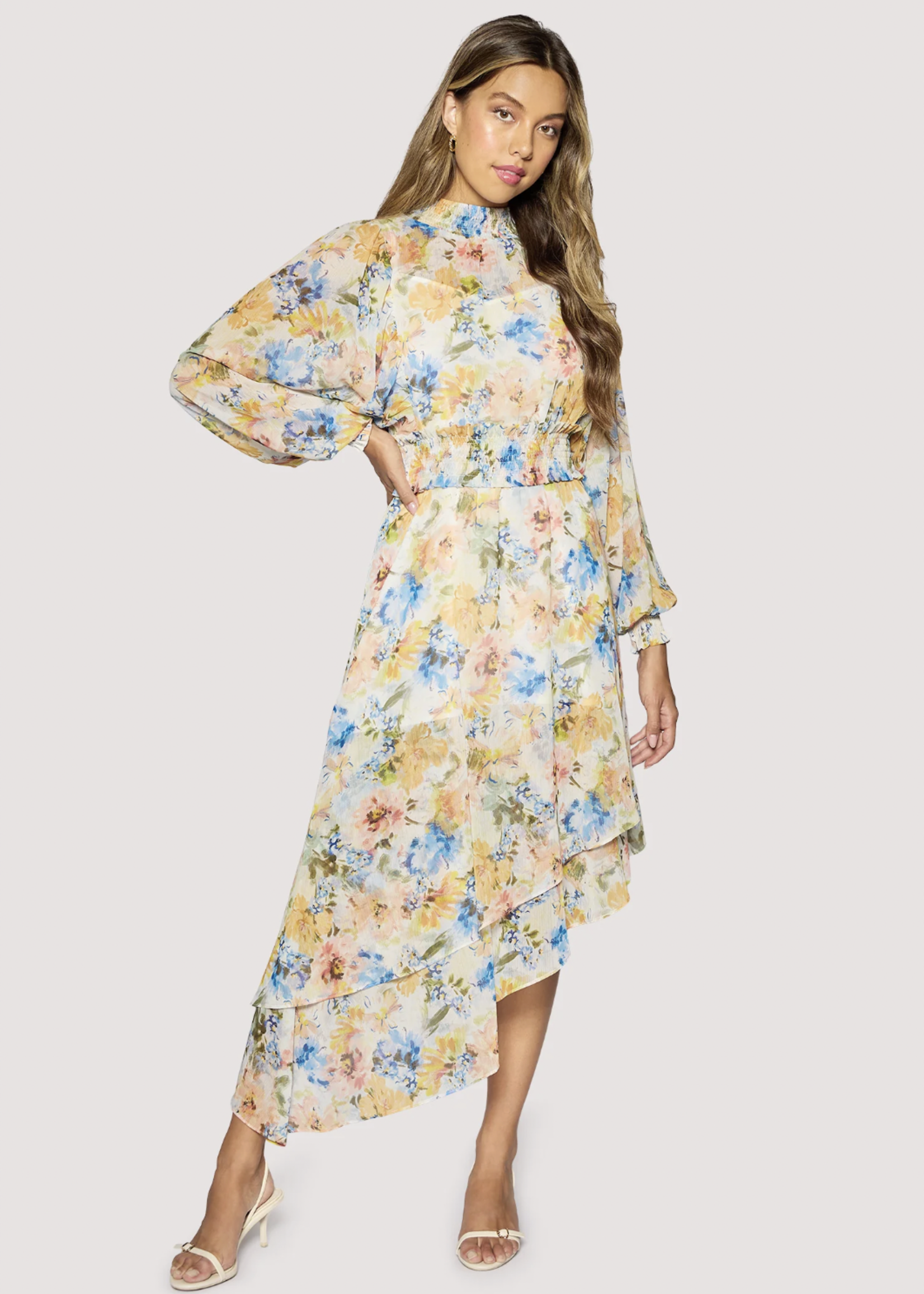 Elitaire Boutique Garden Asymmetrical Maxi Dress